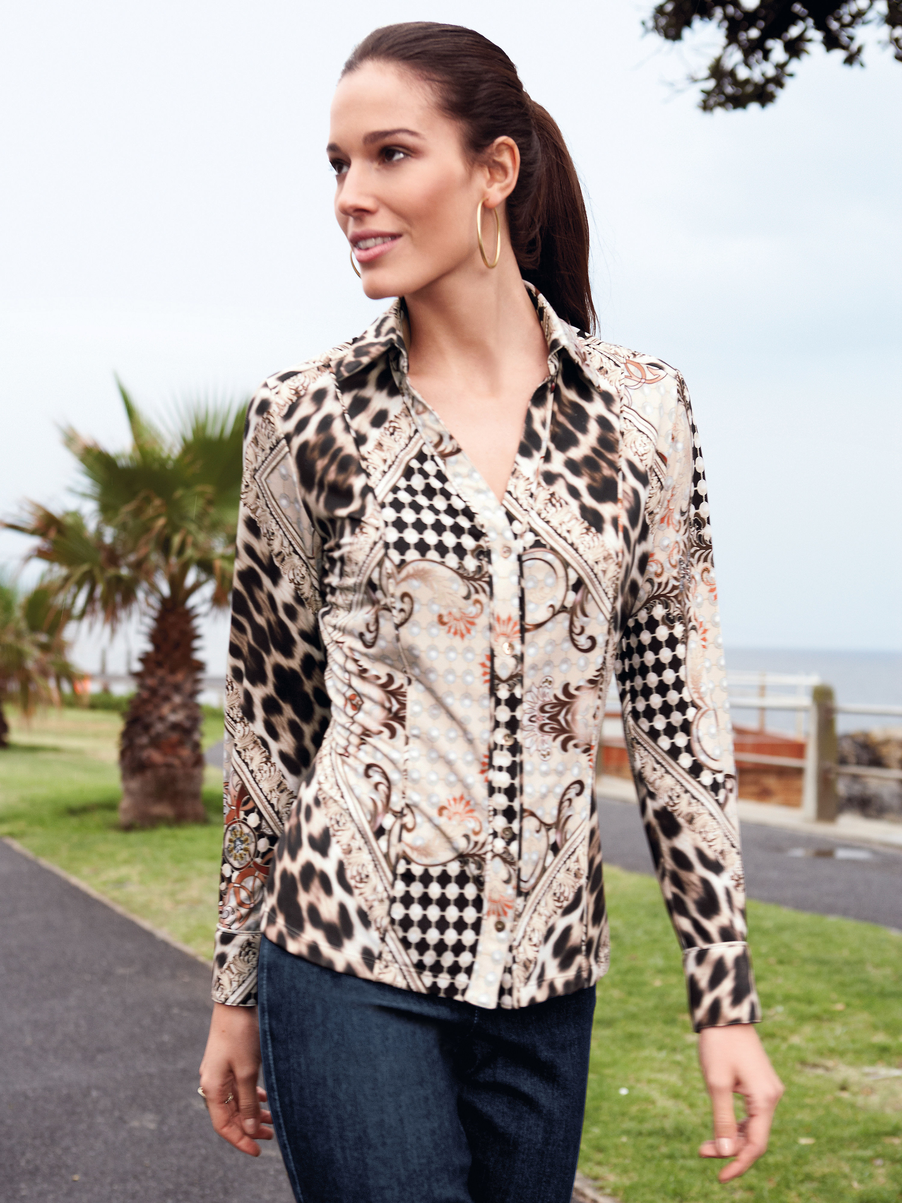 Image of Jersey blouse Basler multicoloured