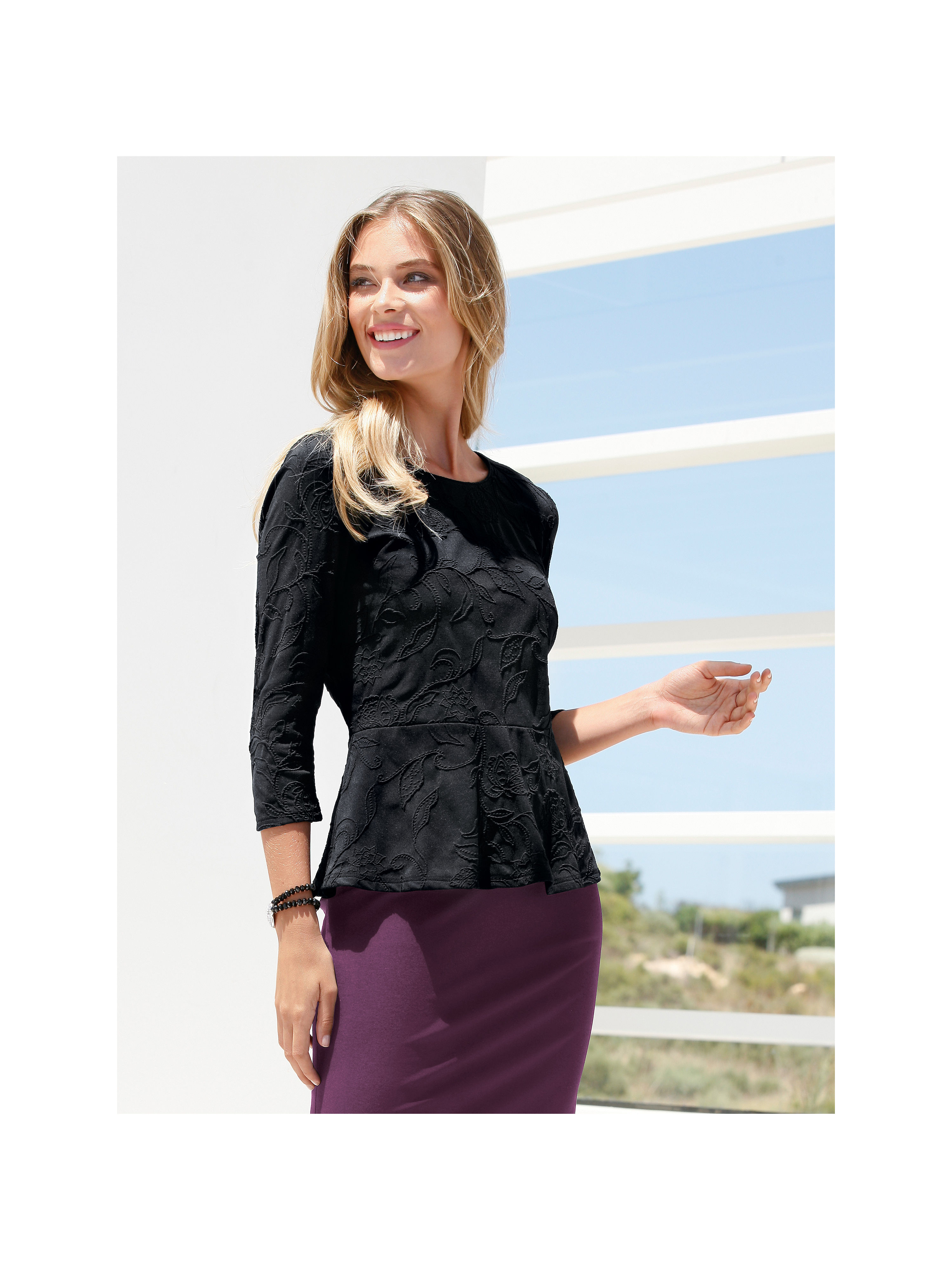 Image of Jersey blouse Peter Hahn black size: 16
