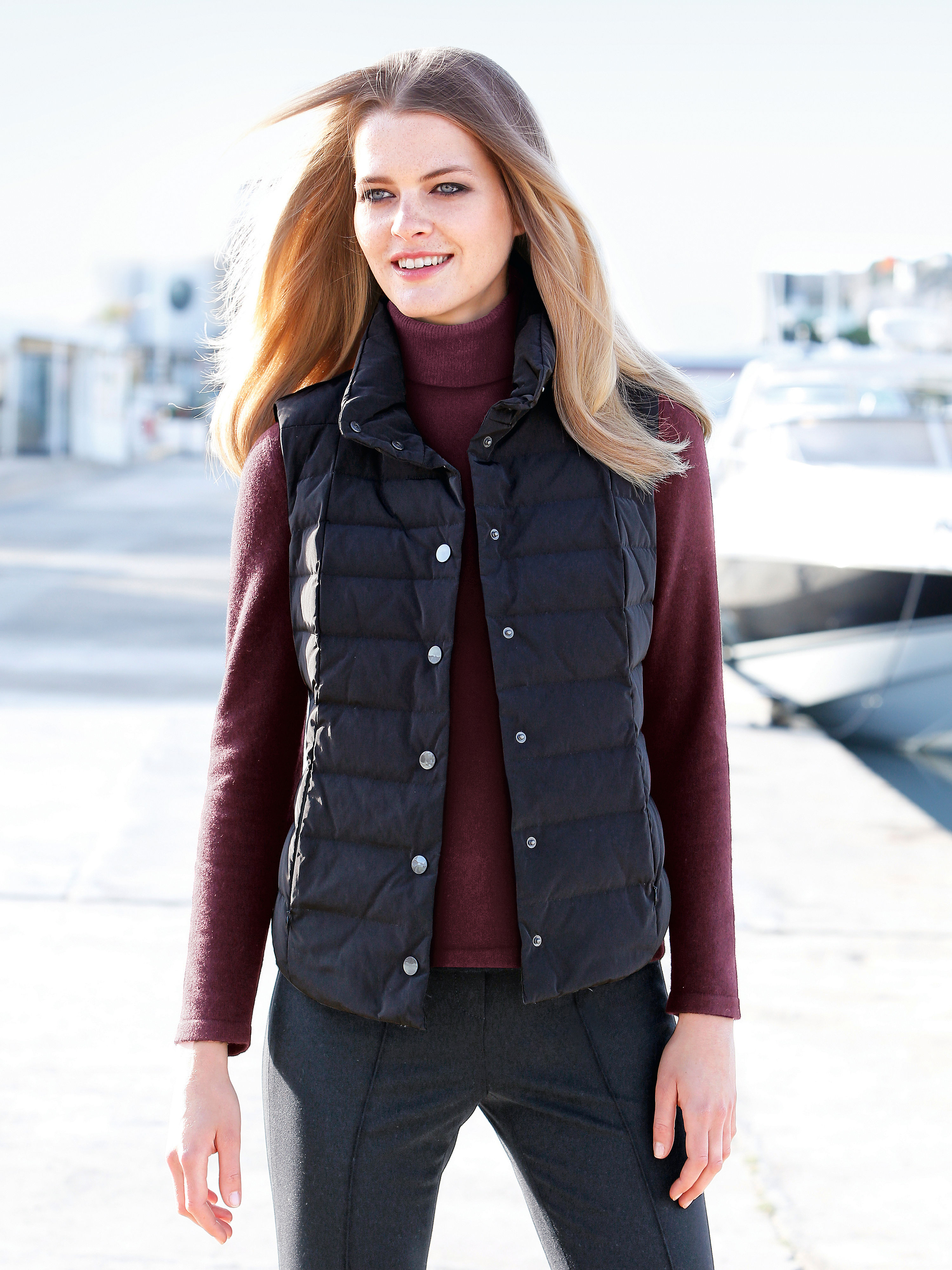 Image of Quilted down waistcoat Peter Hahn black