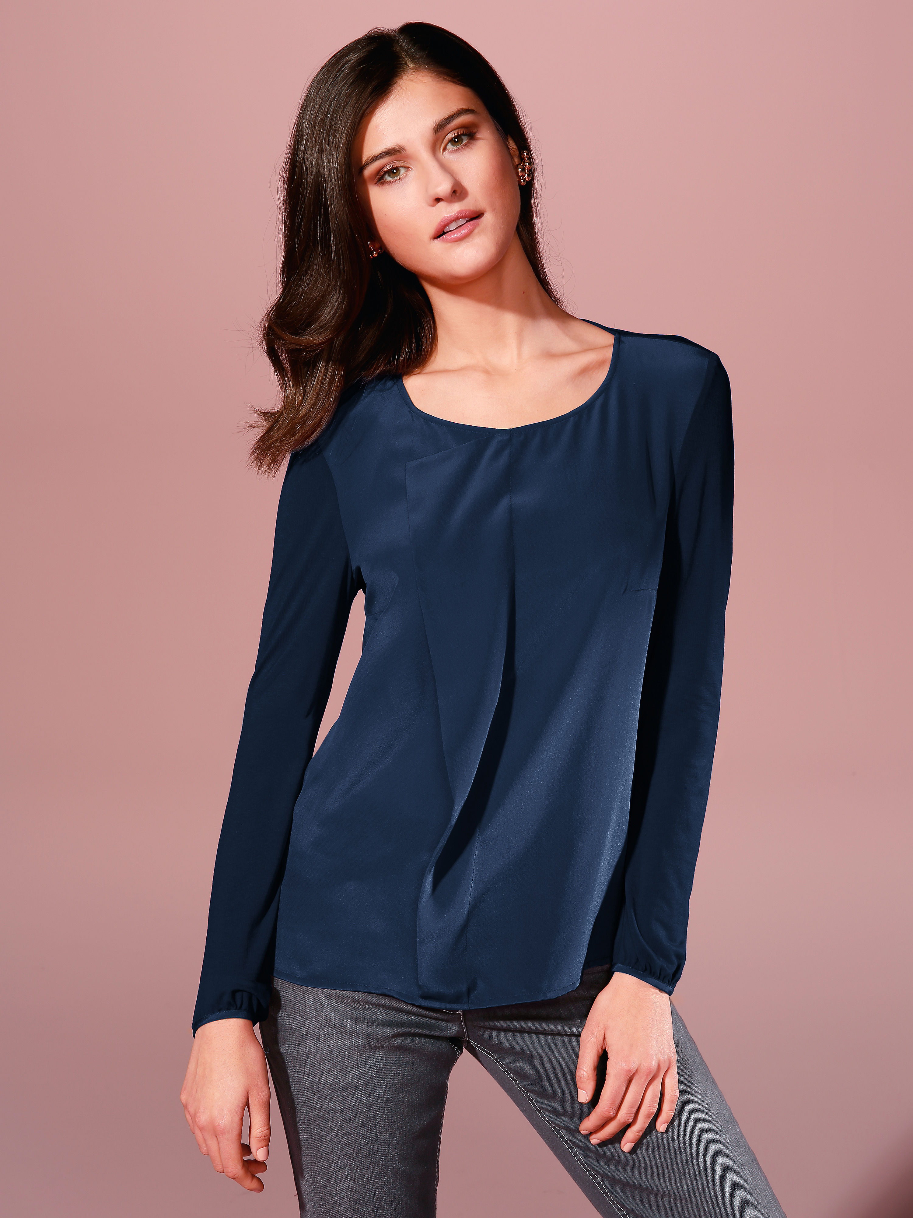 Image of Blouse in 100% silk Peter Hahn blue size: 24