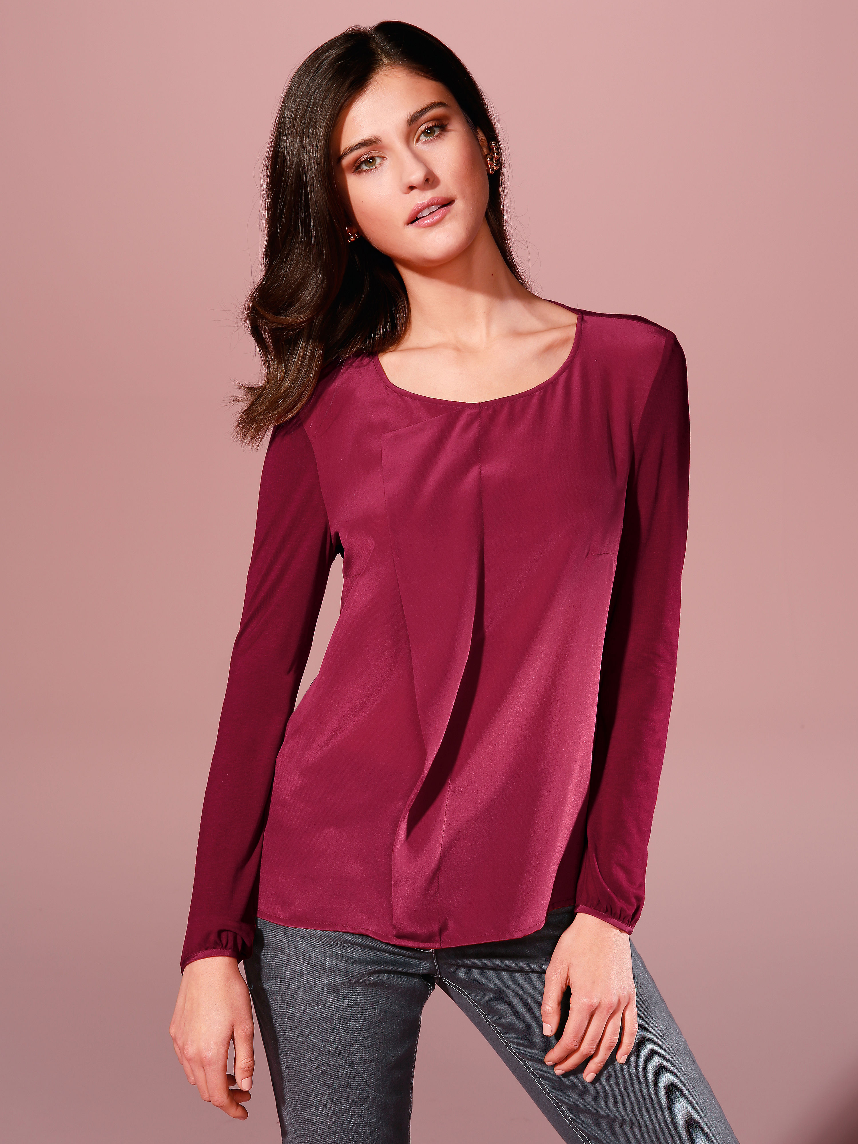 Image of Blouse in 100% silk Peter Hahn red size: 10