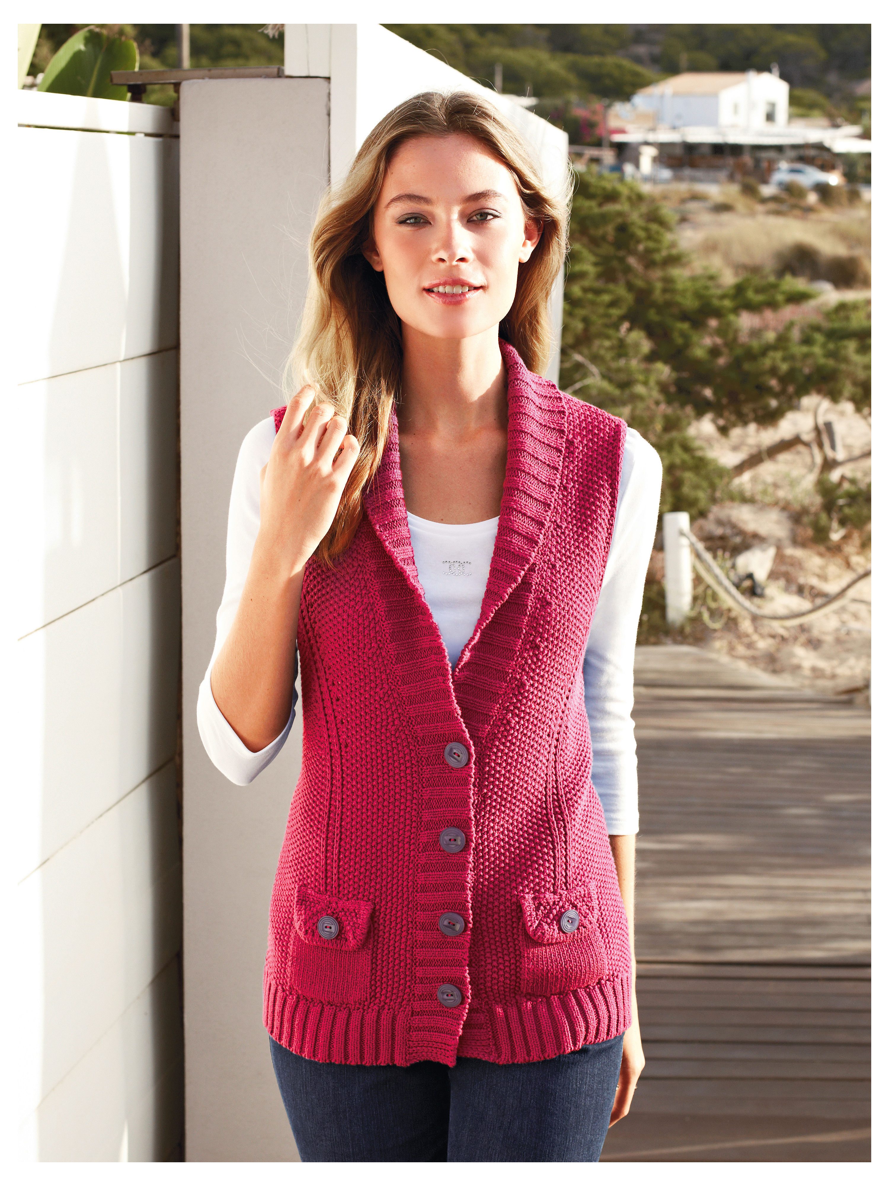 Image of Gilet Peter Hahn bright pink