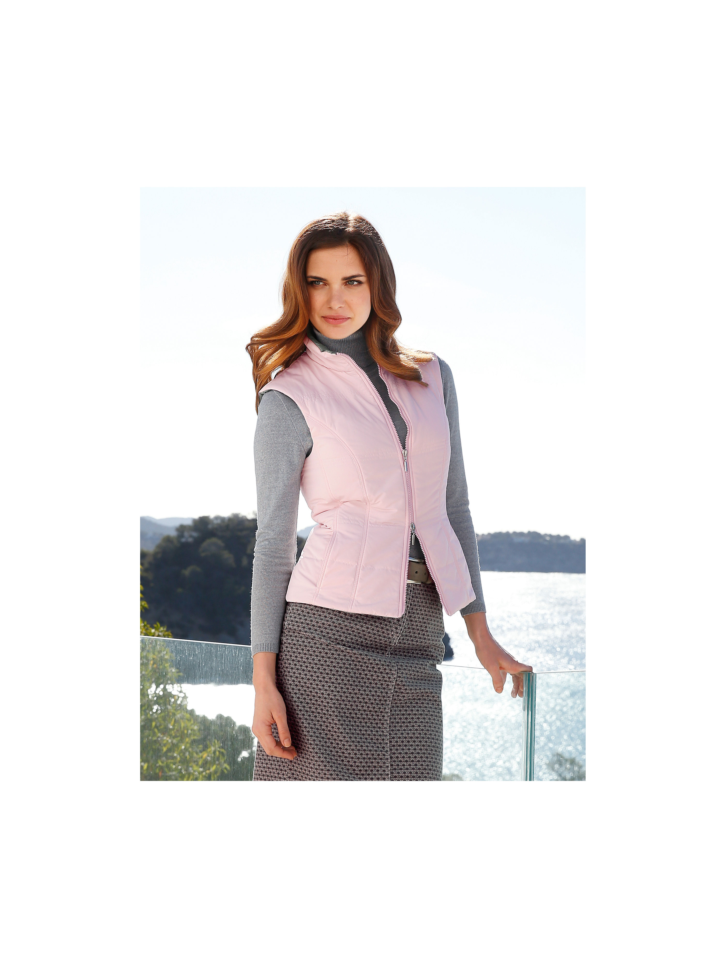 Image of Quilted gilet Peter Hahn pale pink