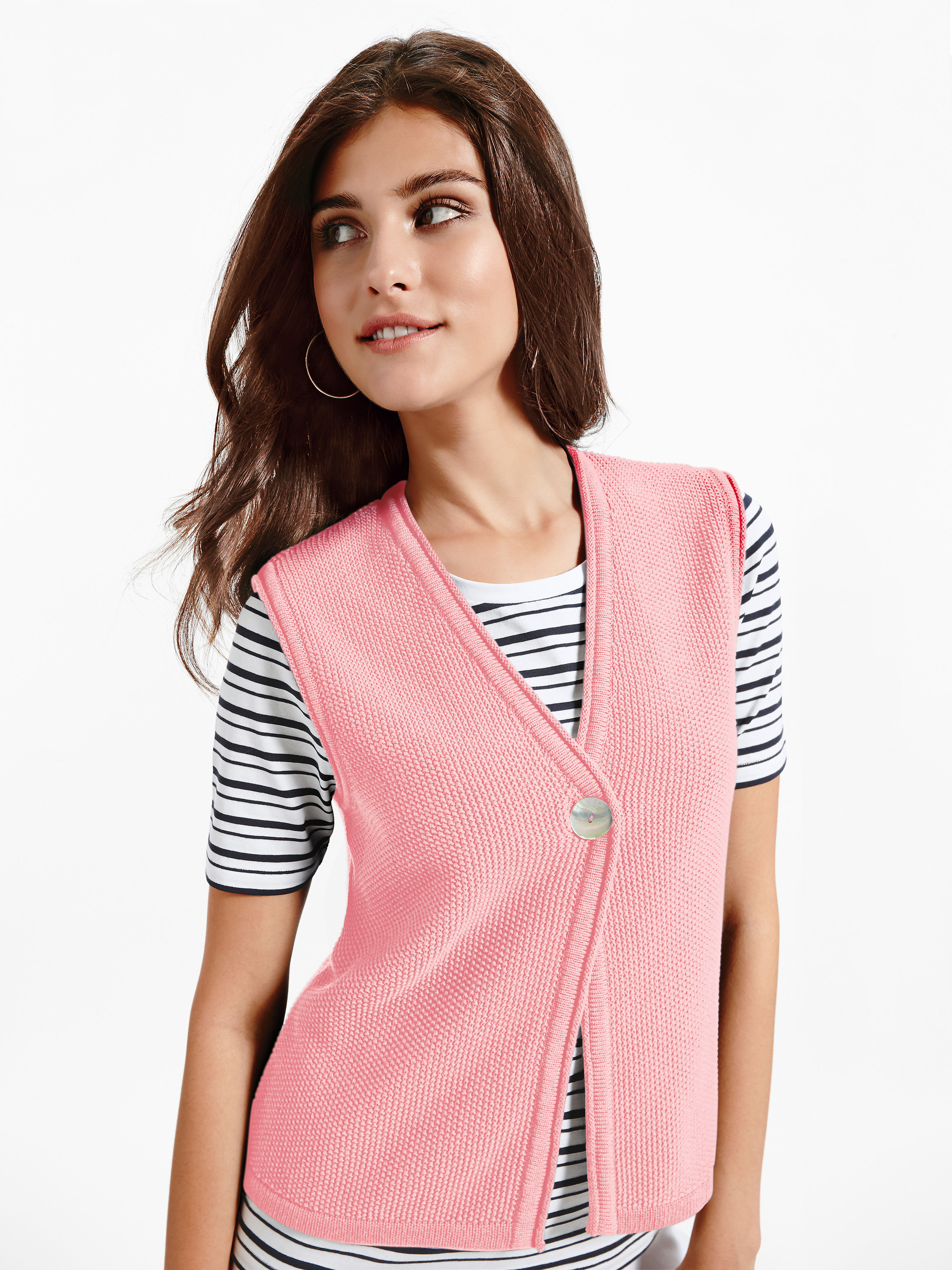 Image of Sleeveless cardigan Peter Hahn pale pink