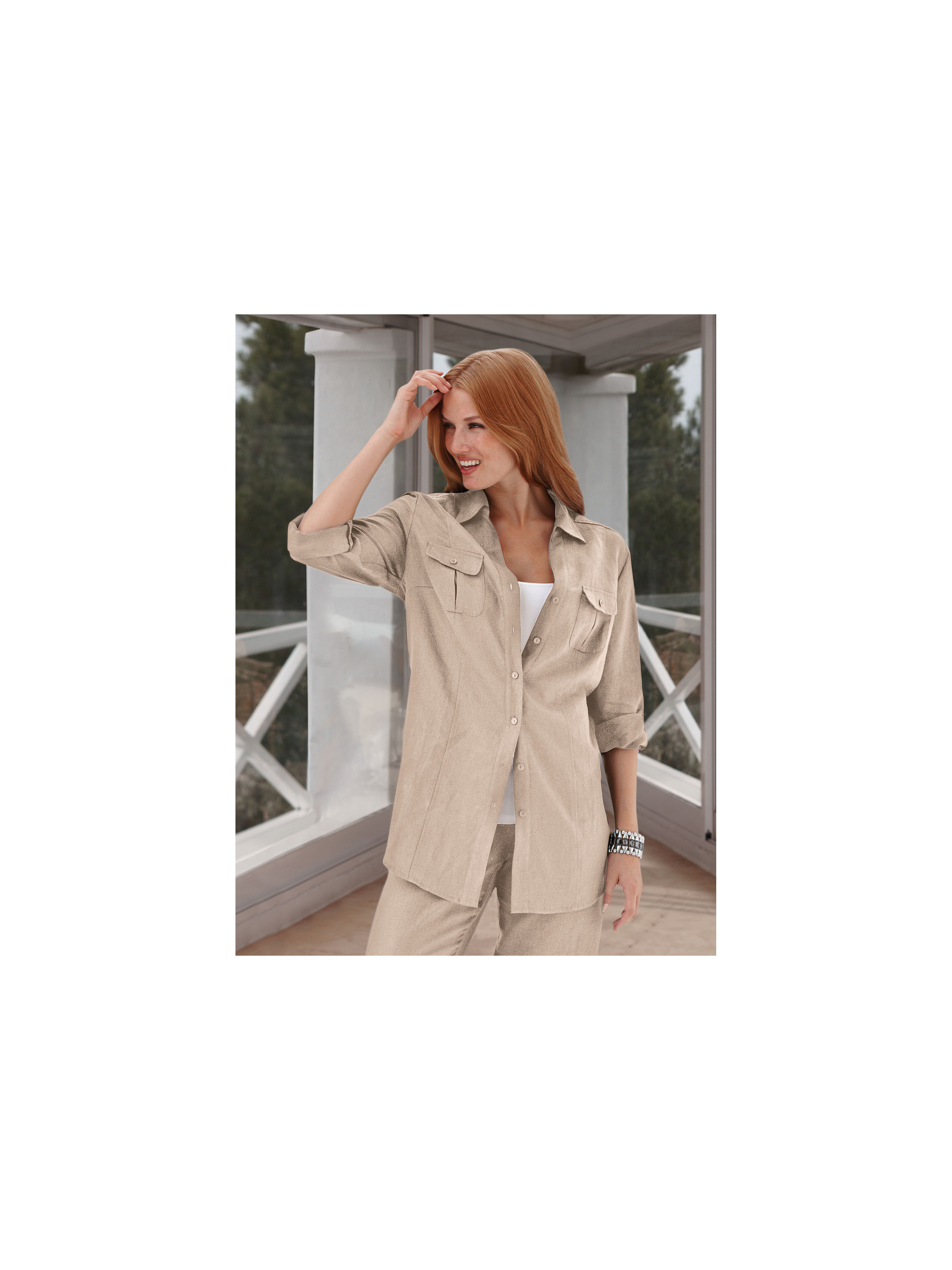 Image of Blouse Anna Aura beige size: 16