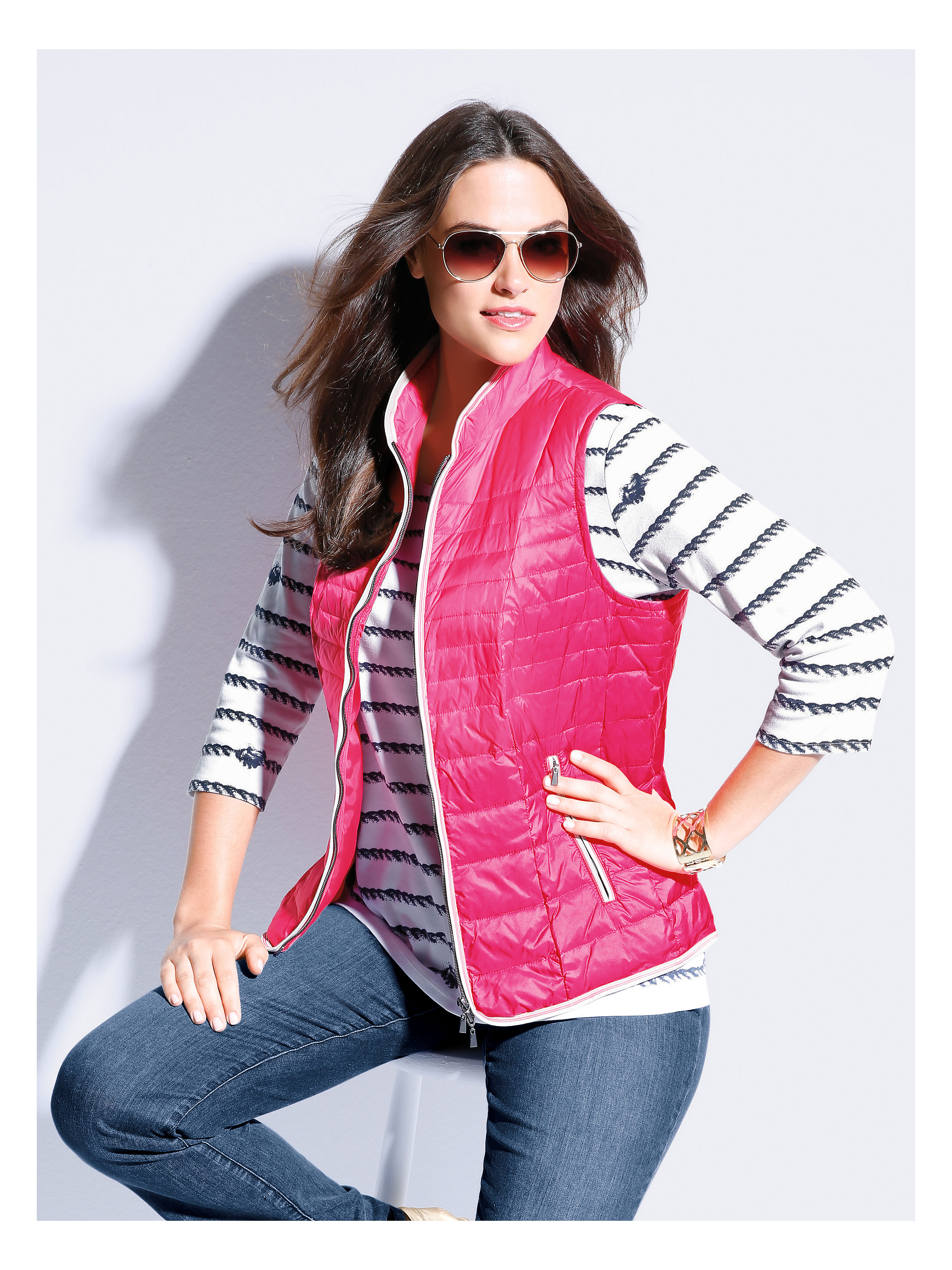 Image of Quilted gilet frapp red