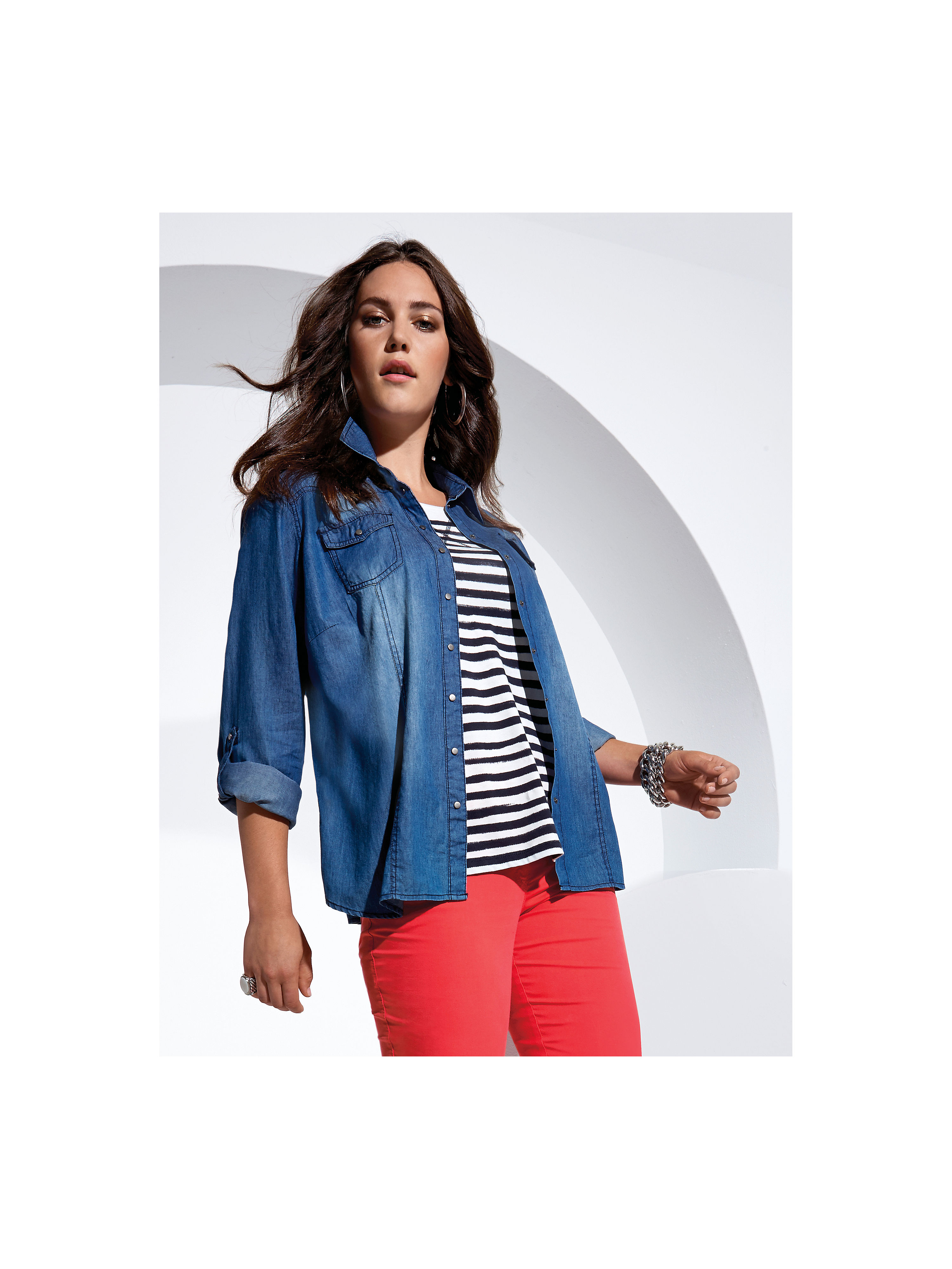 Image of Denim blouse B2 by Via Appia blue