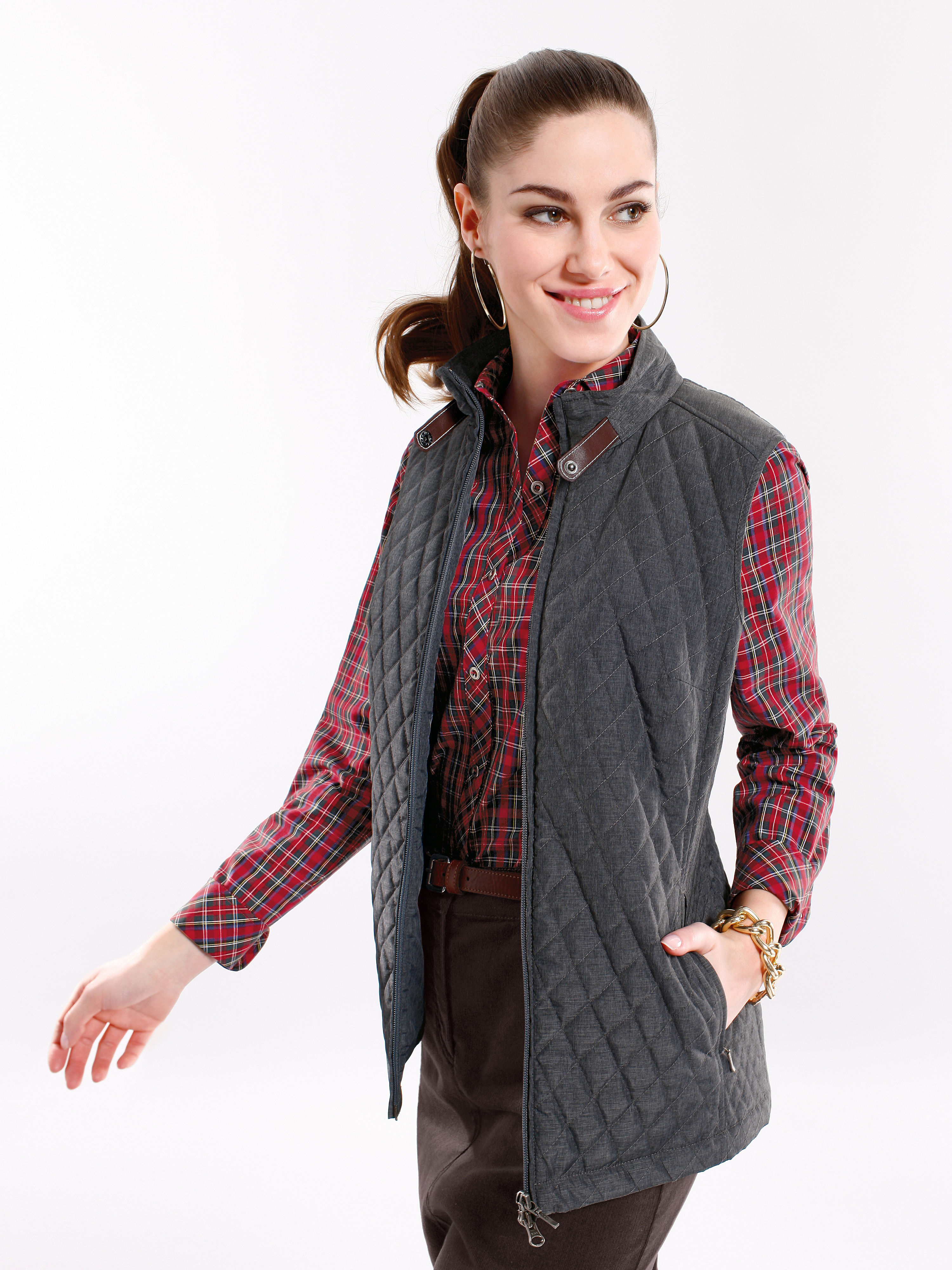Image of Quilted waistcoat Peter Hahn blue