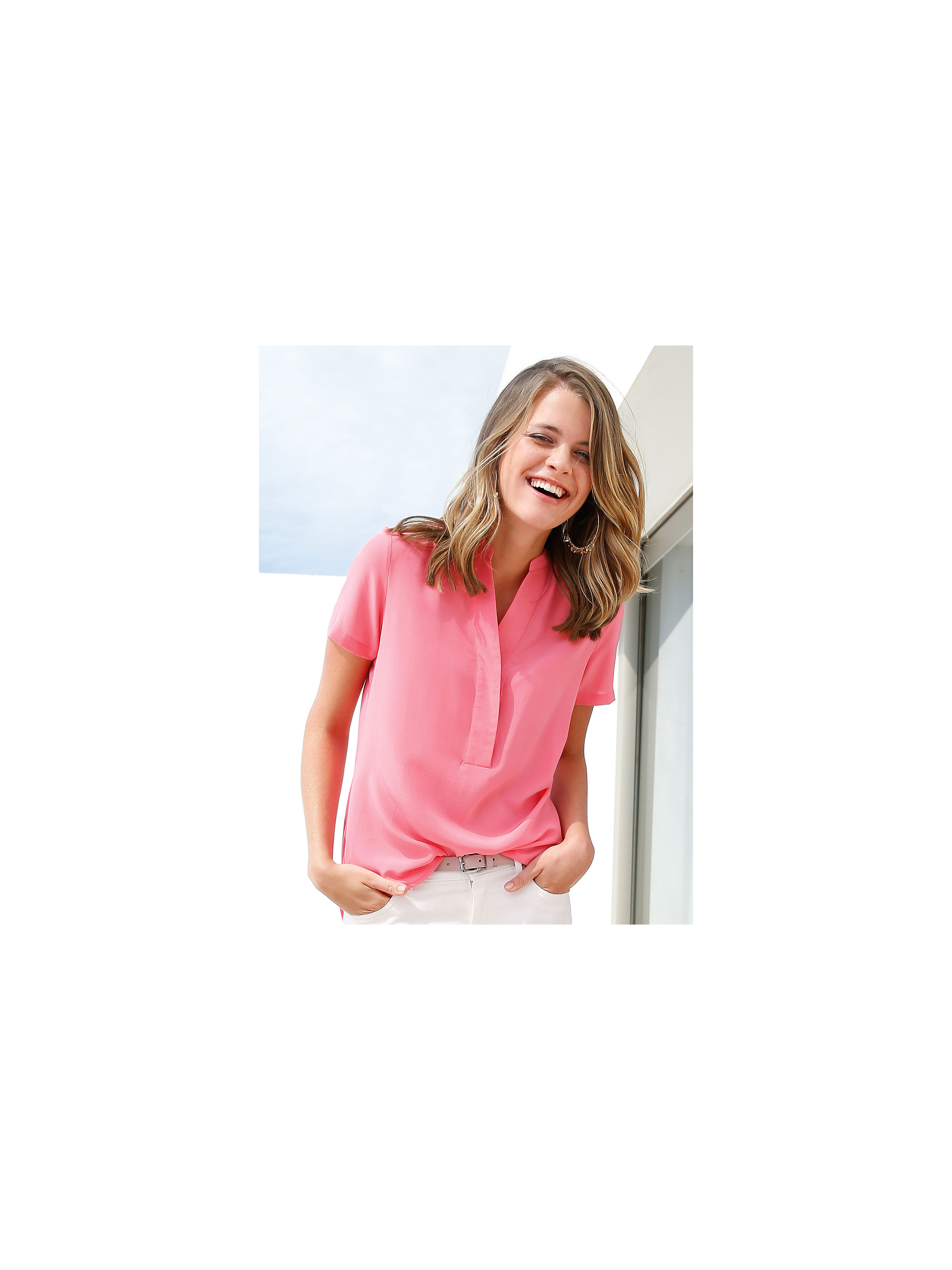 Image of Blouse with 1/2-length sleeves Peter Hahn bright pink