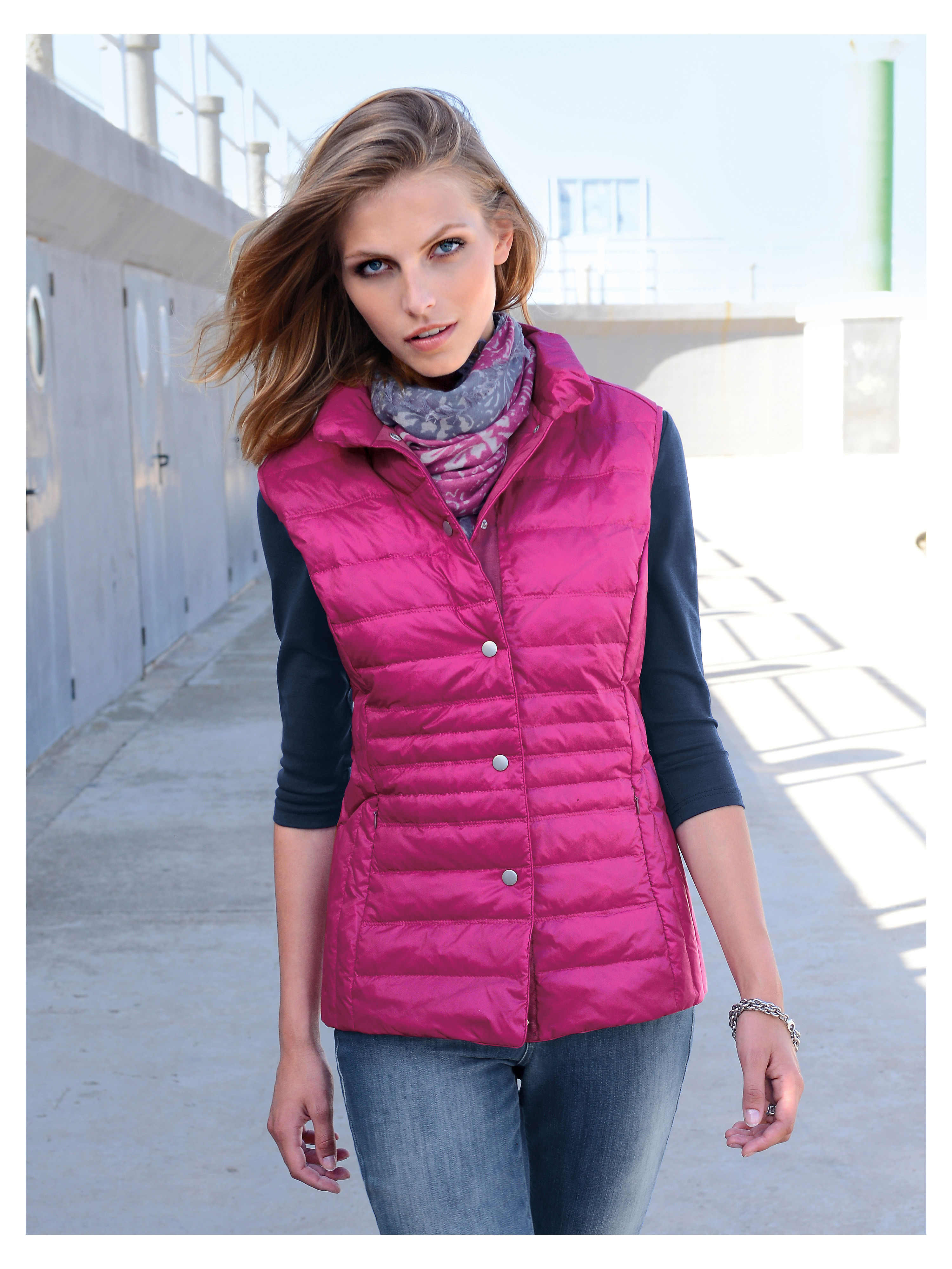 Image of Down quilted gilet Peter Hahn bright pink