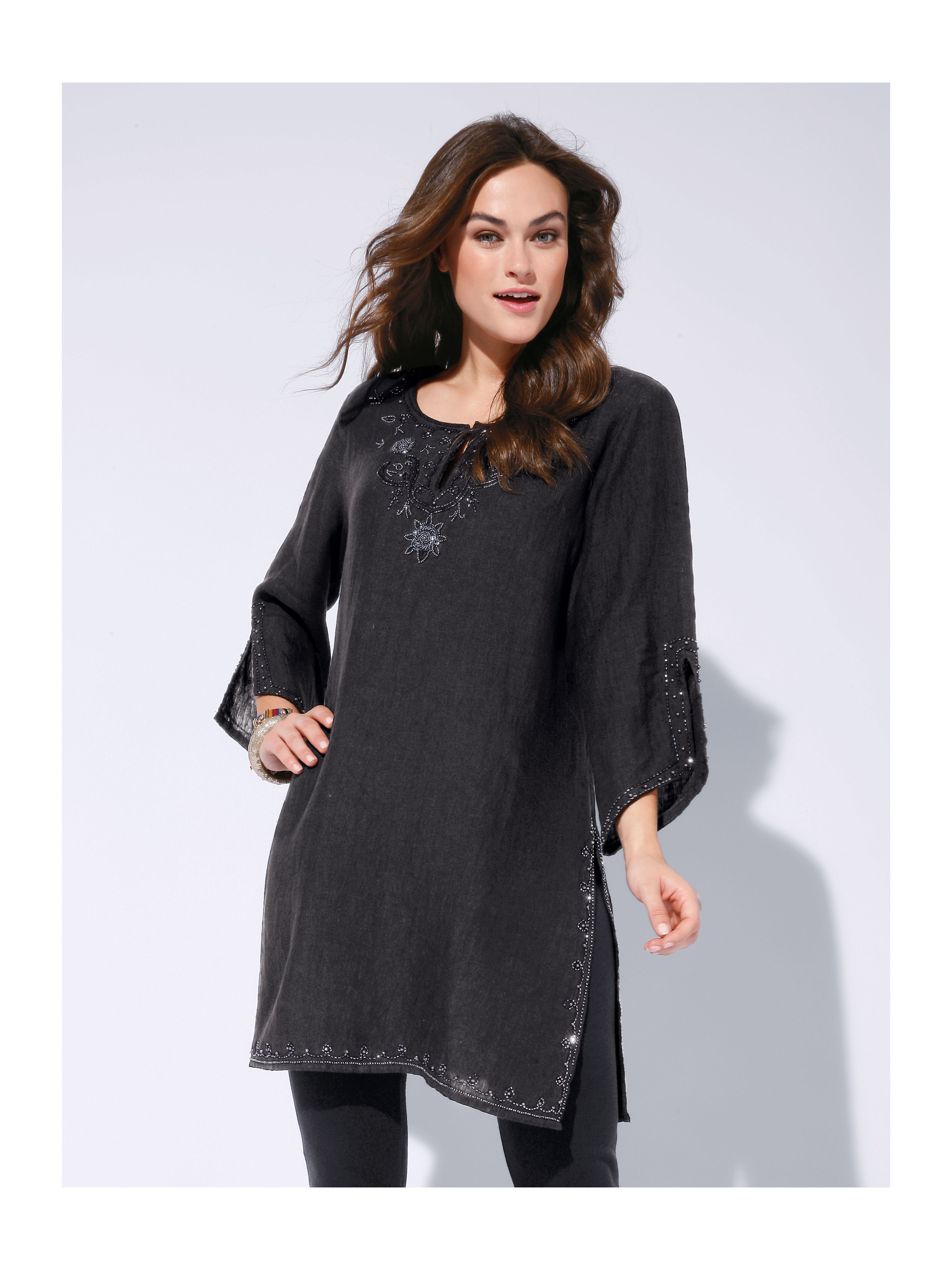 Image of Tunic with 3/4-length sleeves Anna Aura black