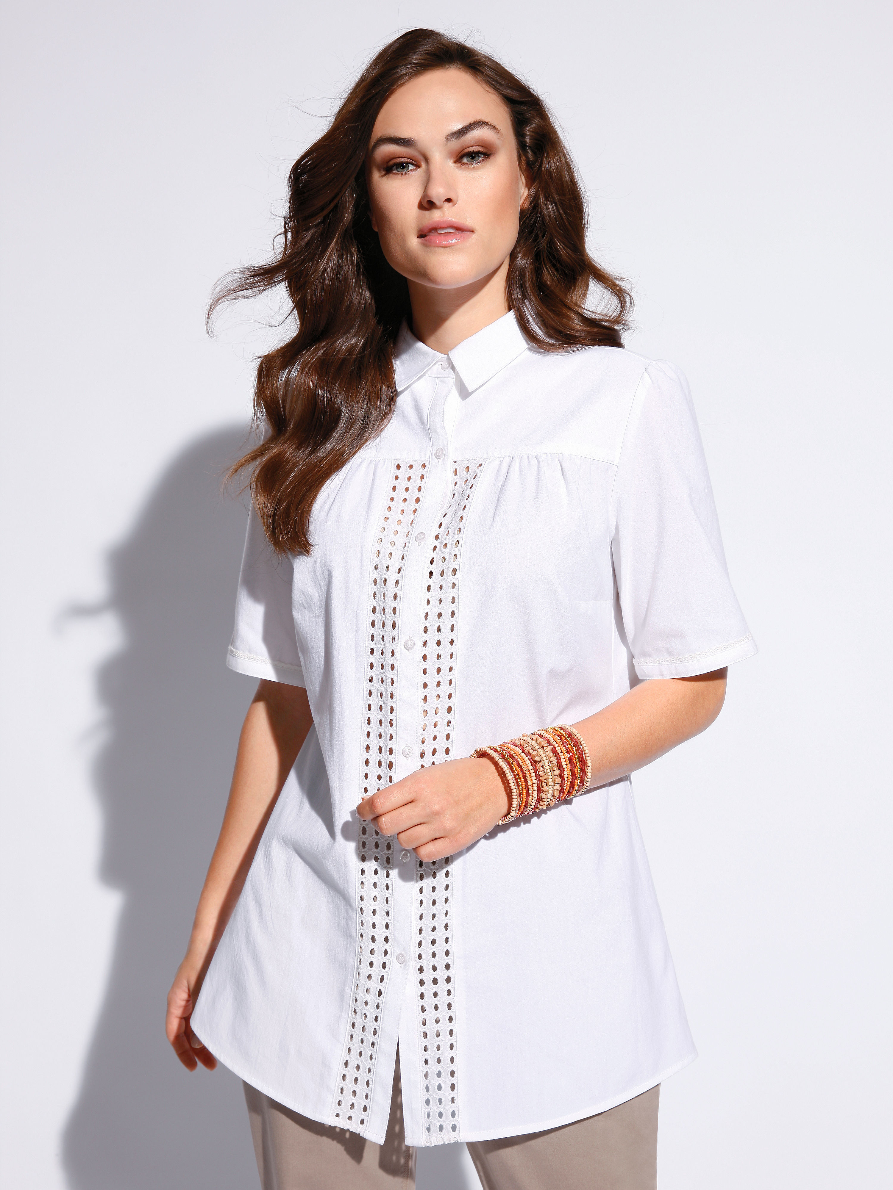 Image of Blouse with short sleeves Anna Aura white