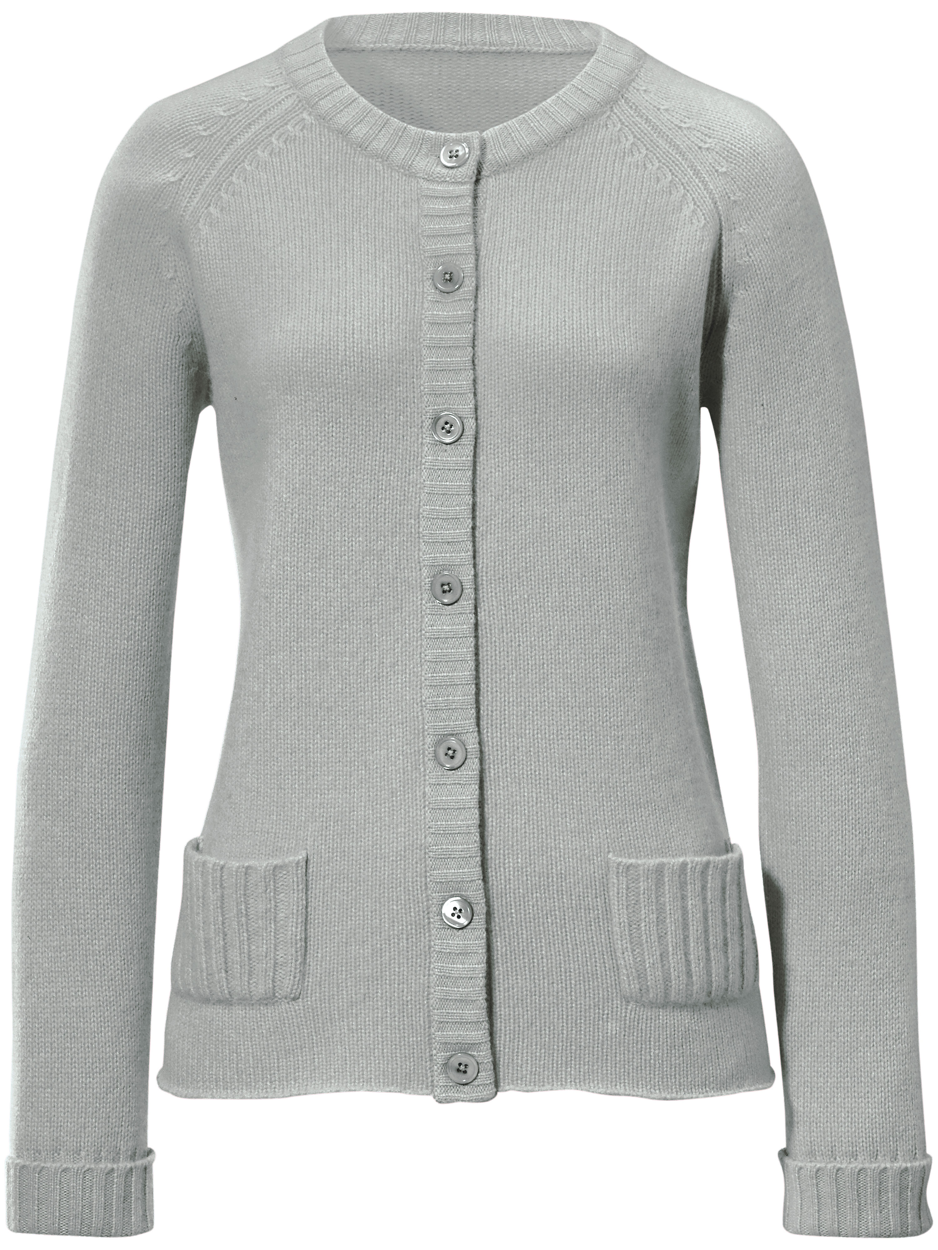 Image of Cardigan in 100% cashmere cashmere grey size: 10