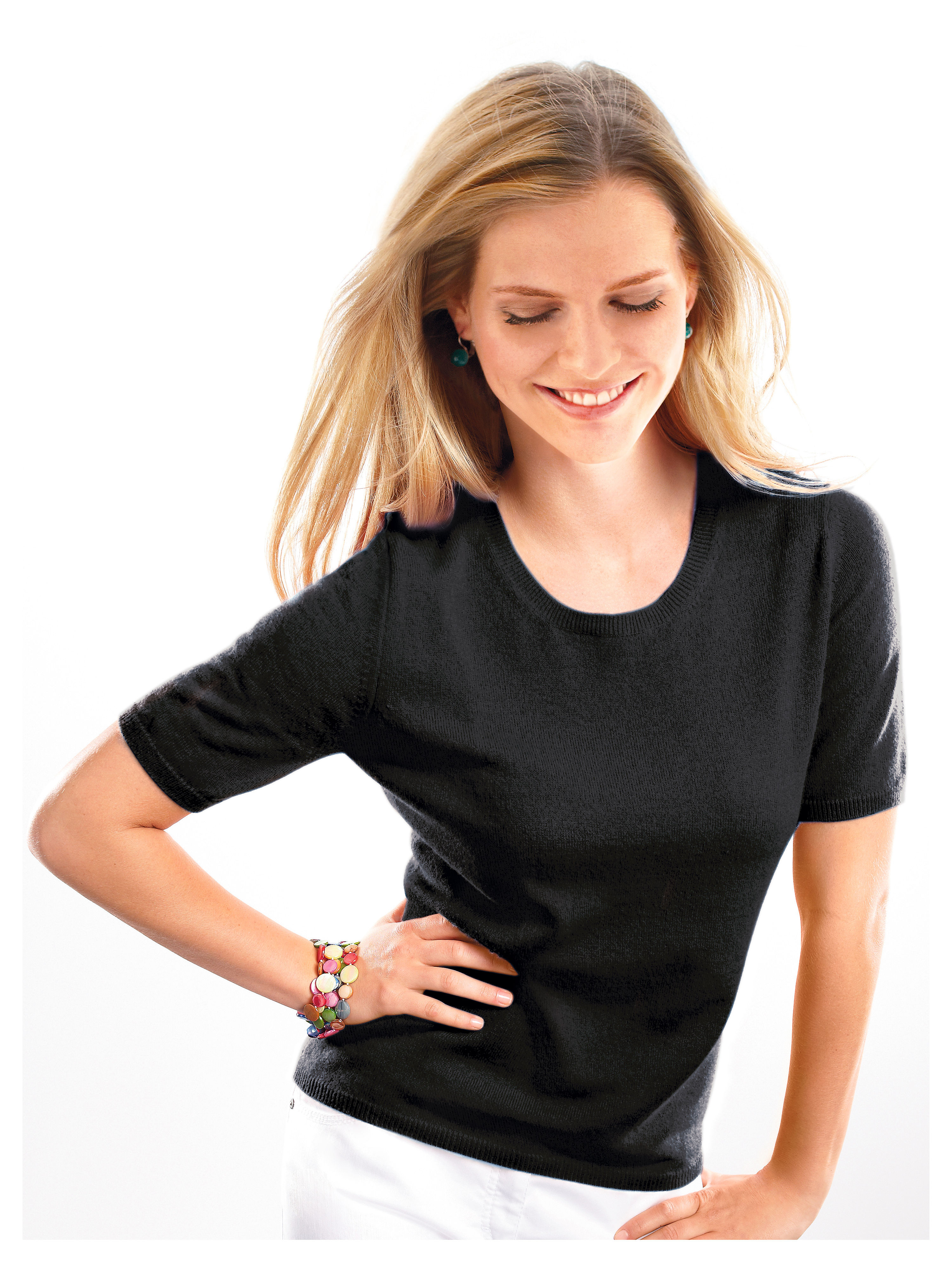 Image of Jumper in 100% cashmere cashmere black size: 12