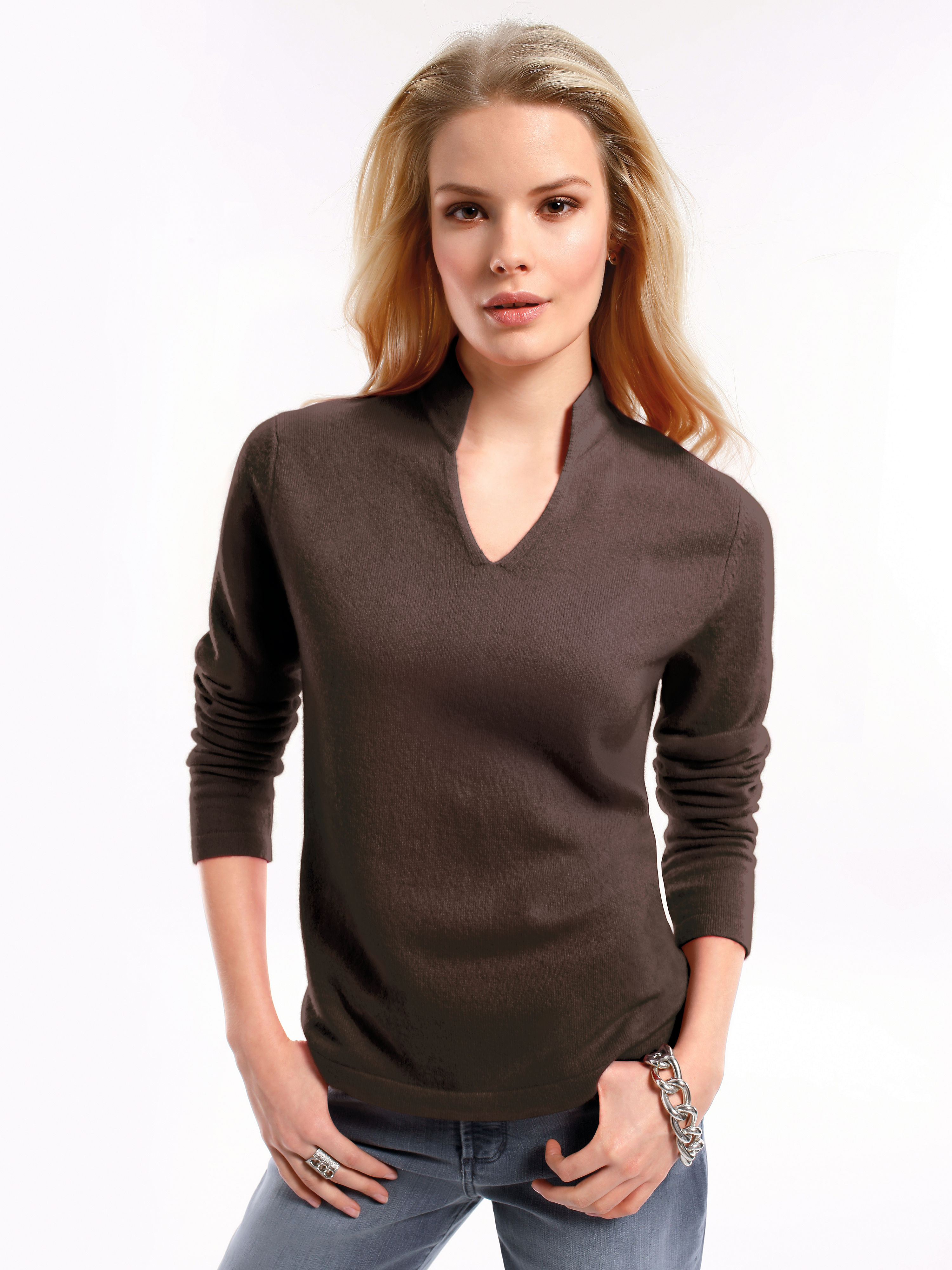 Image of Jumper in 100% cashmere cashmere brown