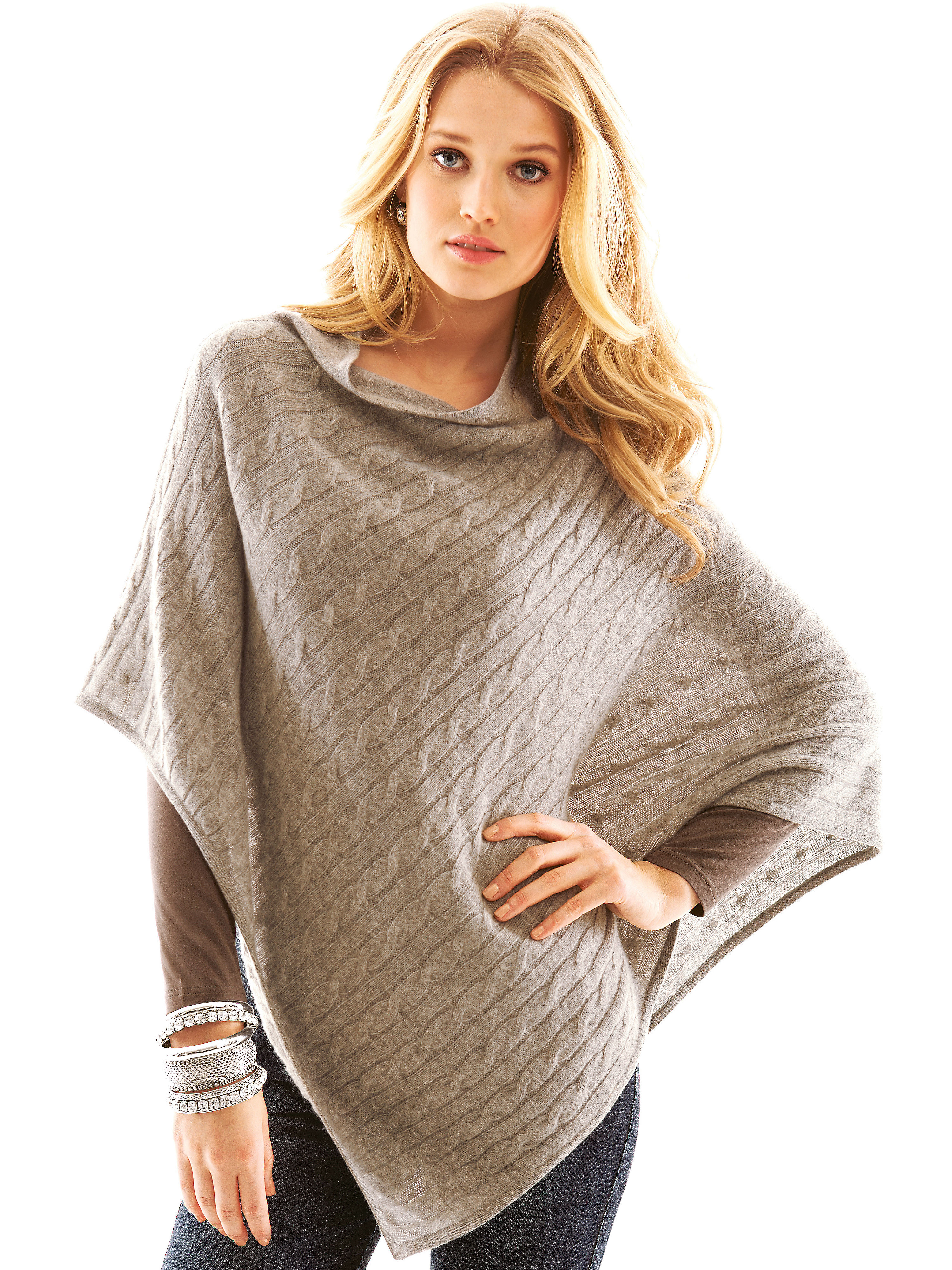 Image of Poncho cashmere beige
