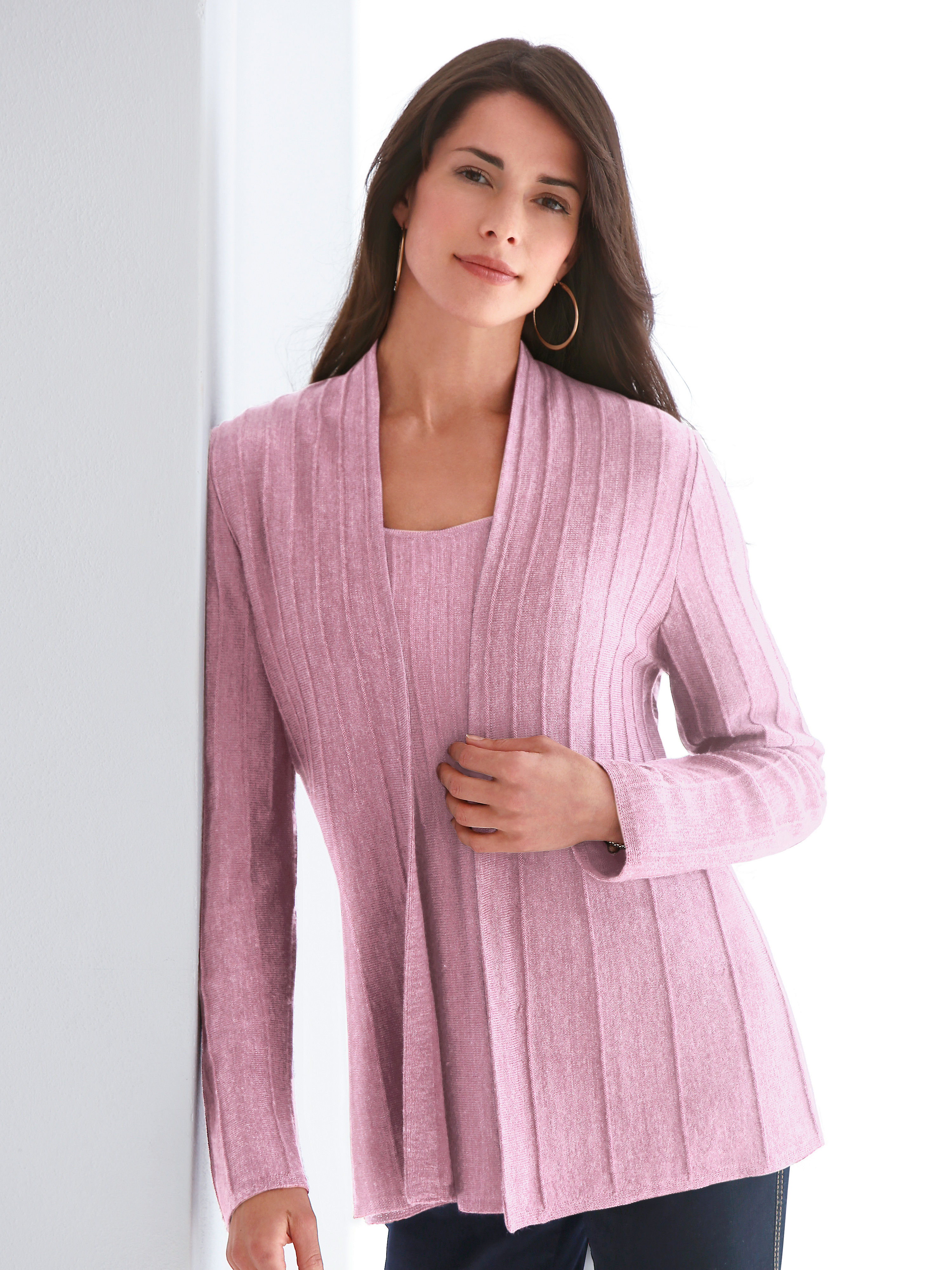 Image of Twin set in 100% new milled wool Peter Hahn pale pink size: 10