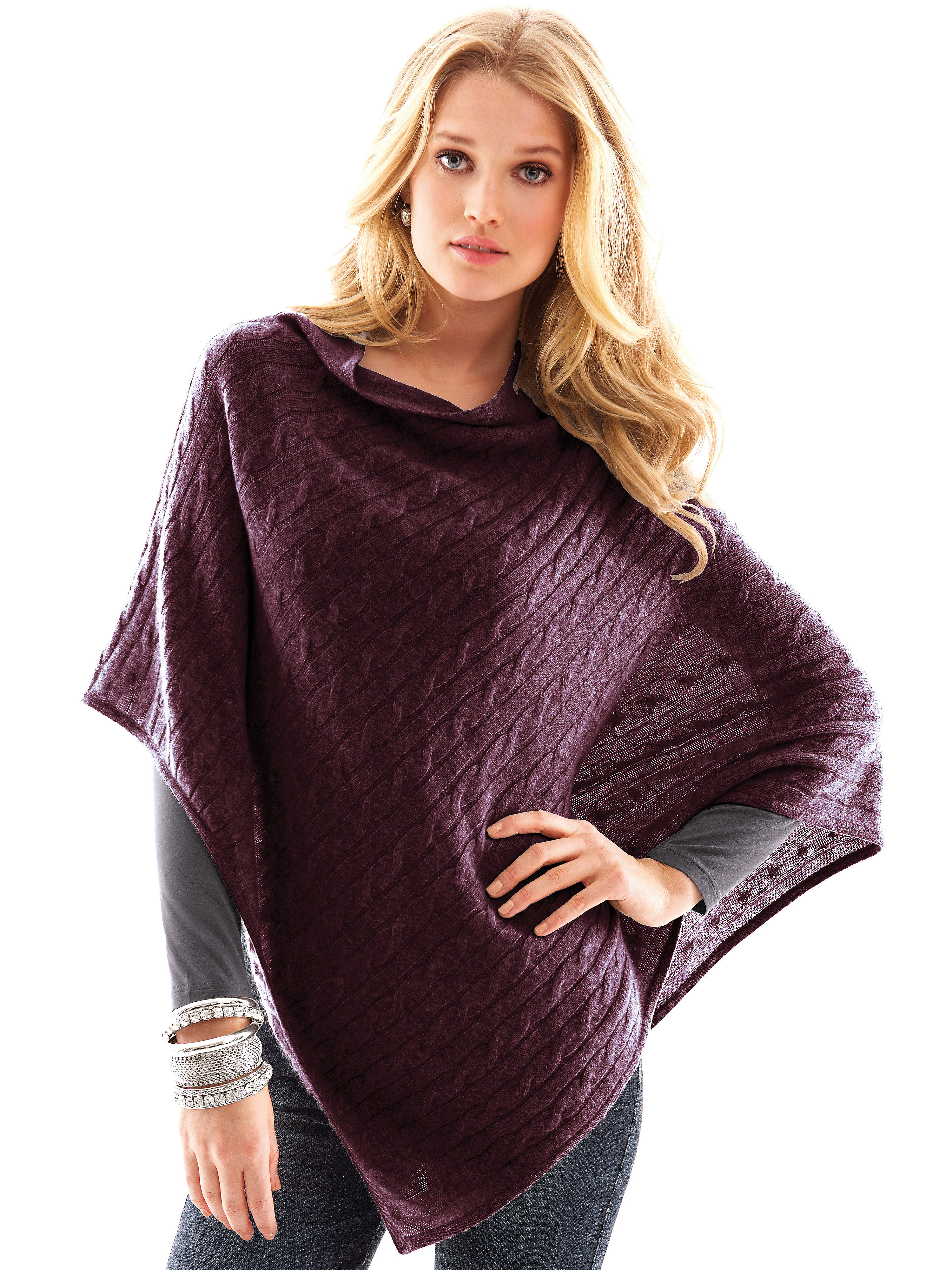 Image of Poncho cashmere red