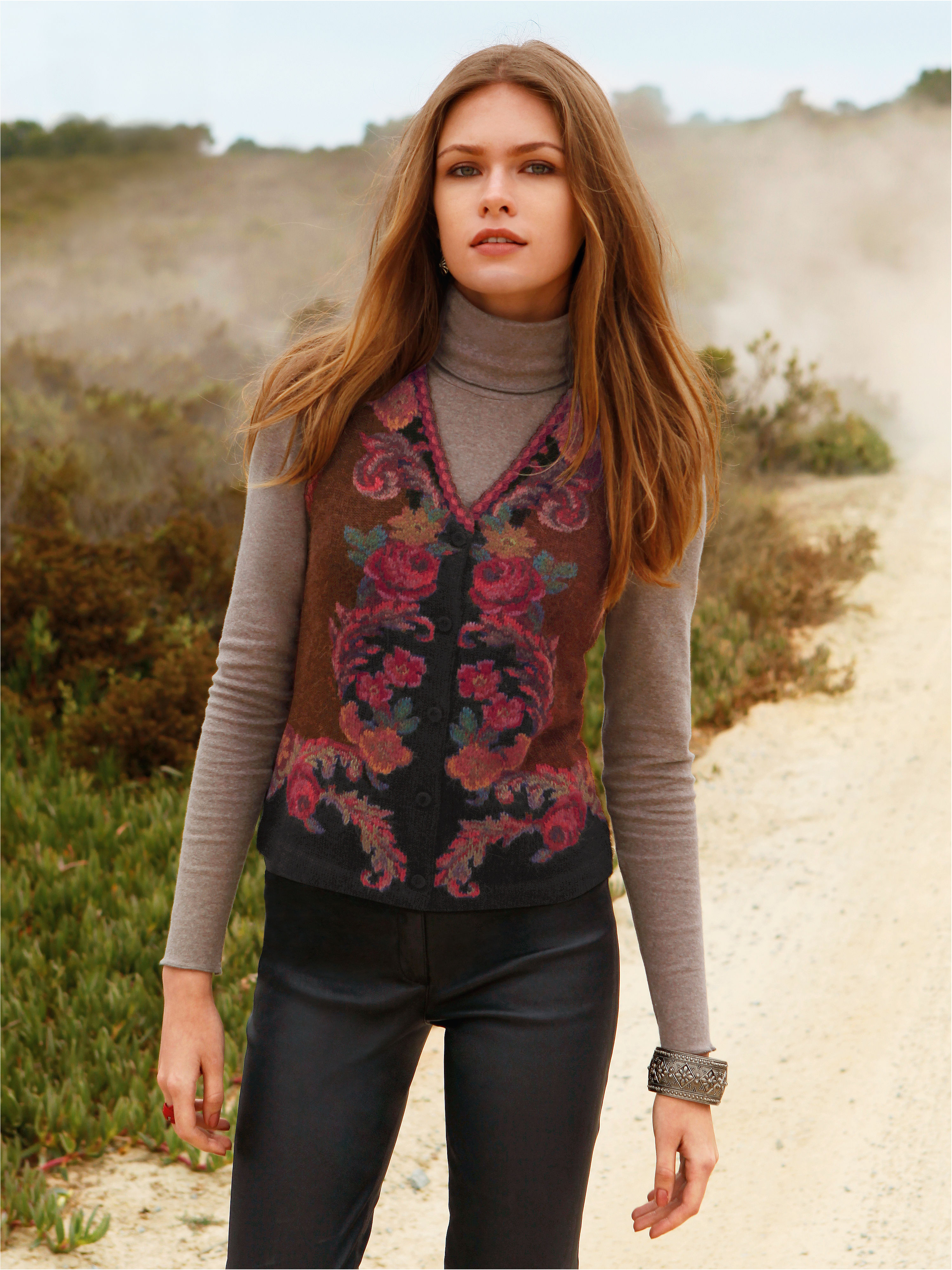 Image of Polo neck top Efixelle brown