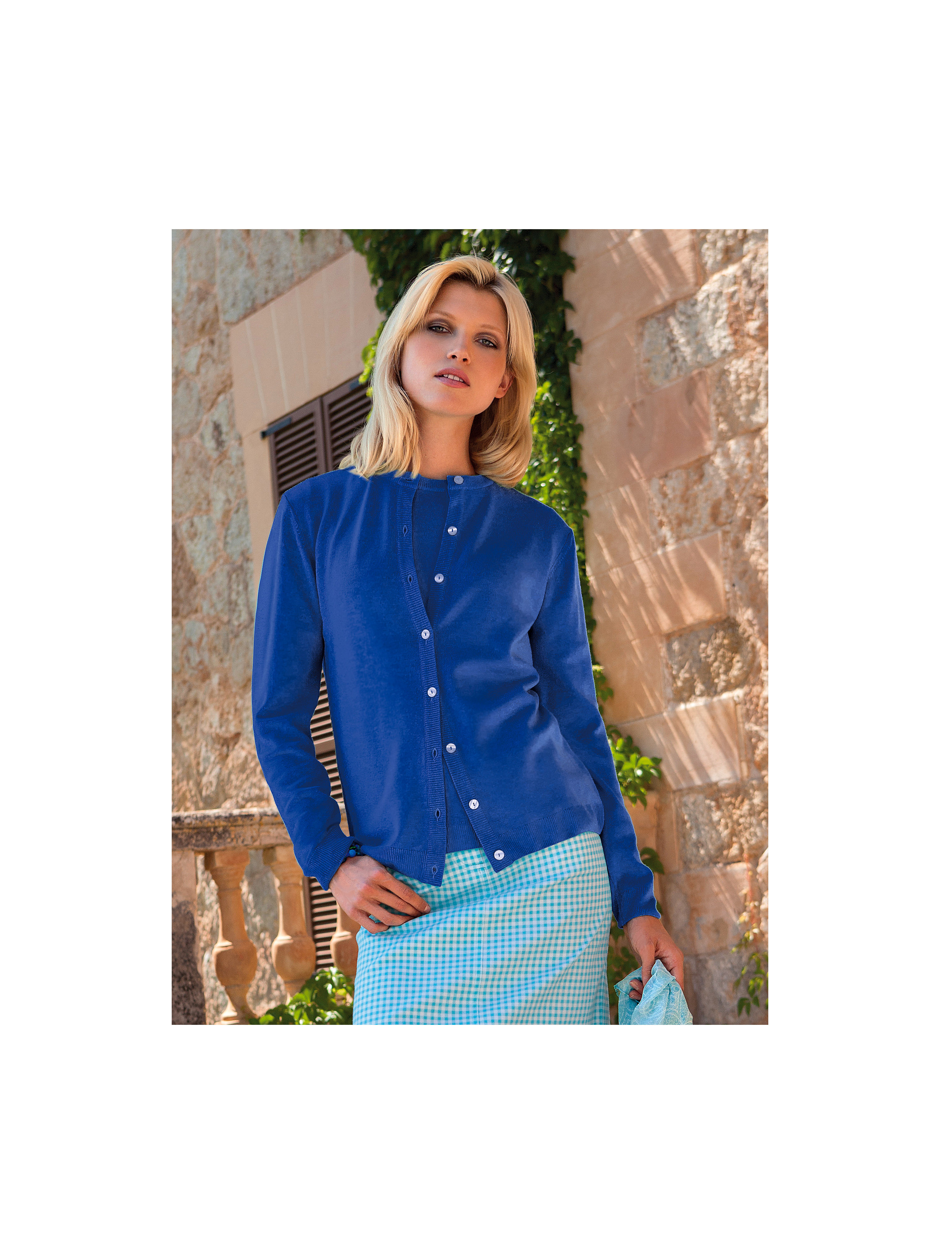 Image of Twinset in pure new wool Peter Hahn blue