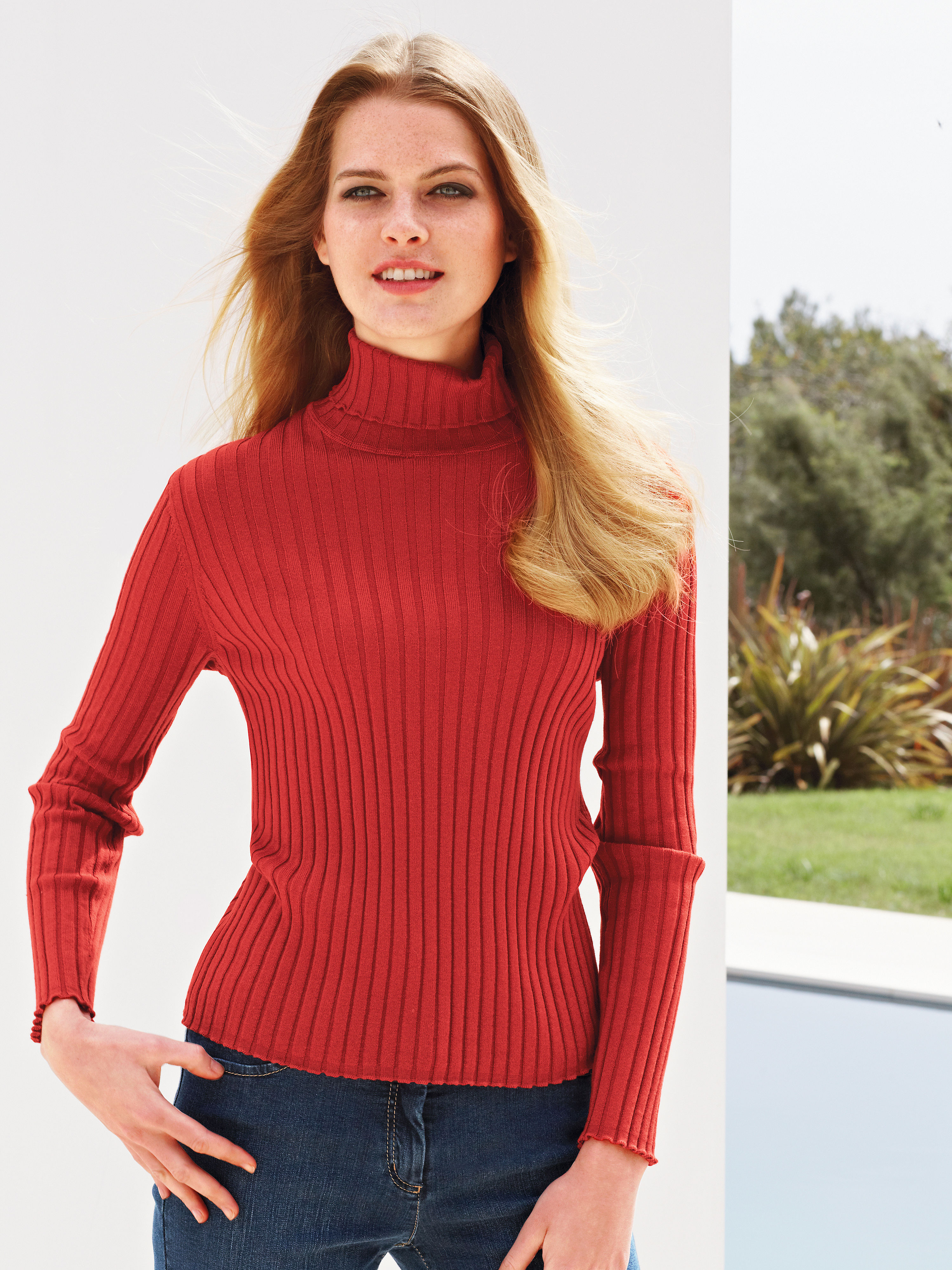 Image of Polo neck jumper Peter Hahn orange