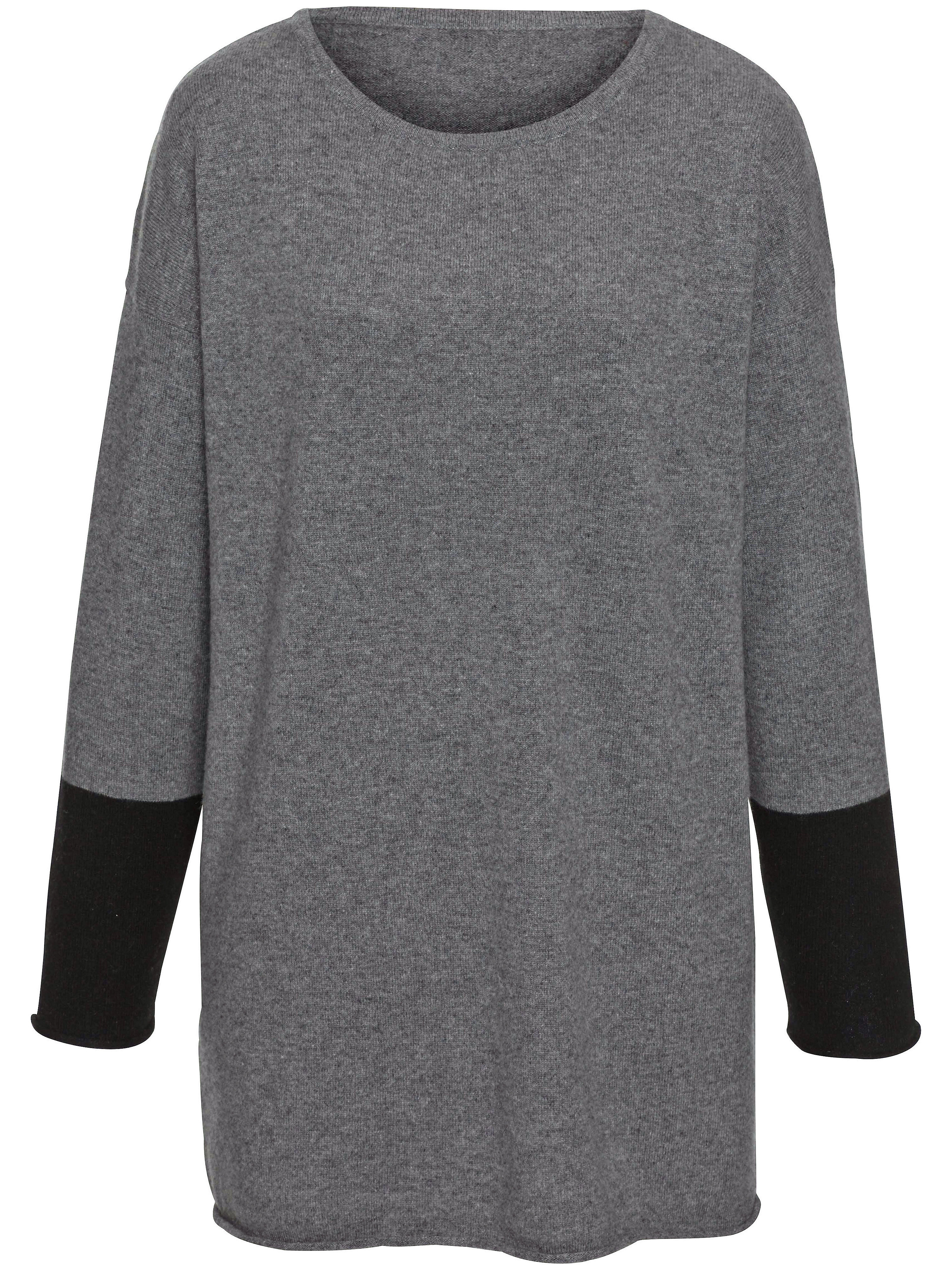 Image of Round neck jumper in 100% cashmere Anna Aura multicoloured