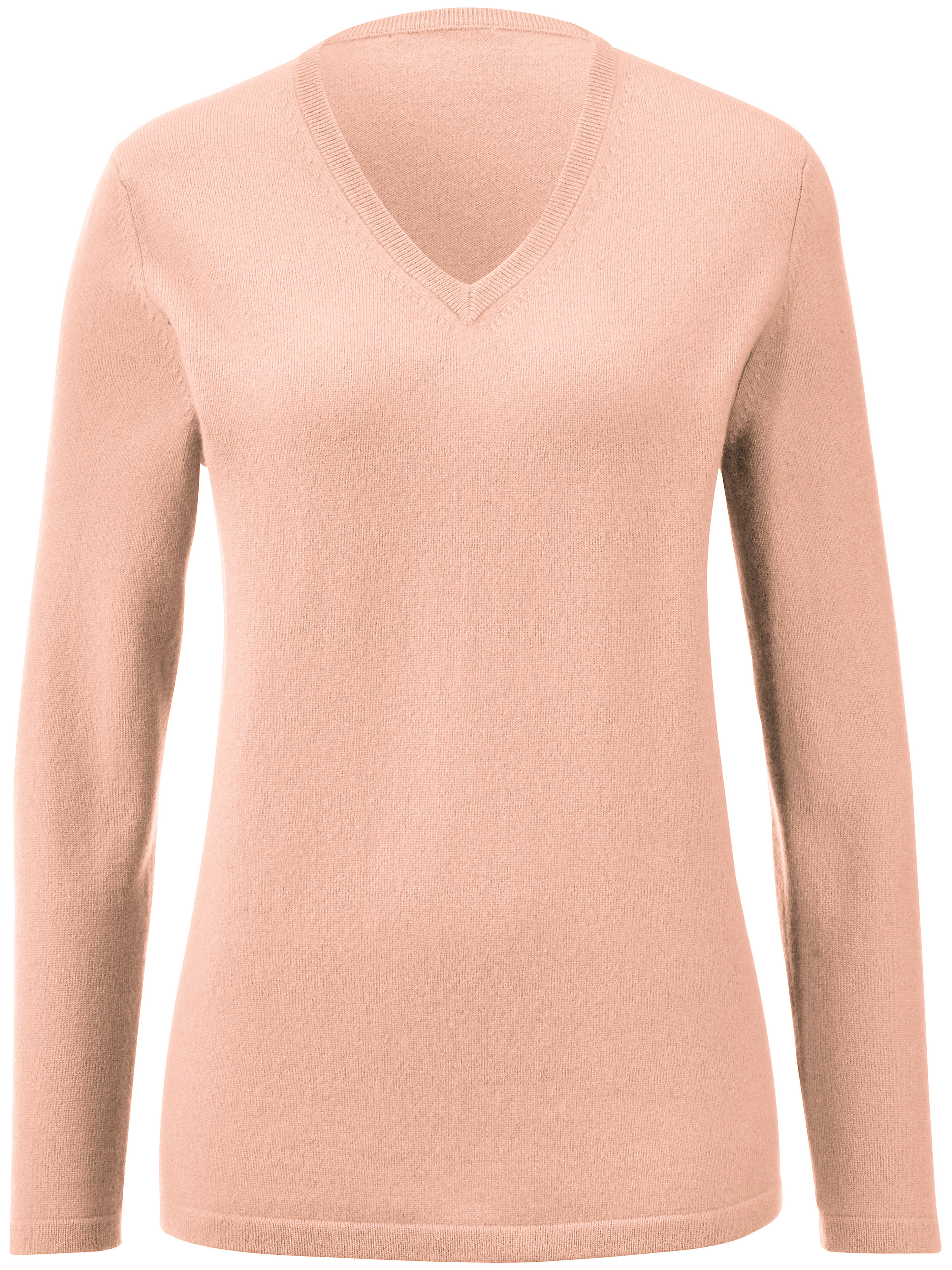 Image of V neck jumper in 100% cashmere cashmere orange