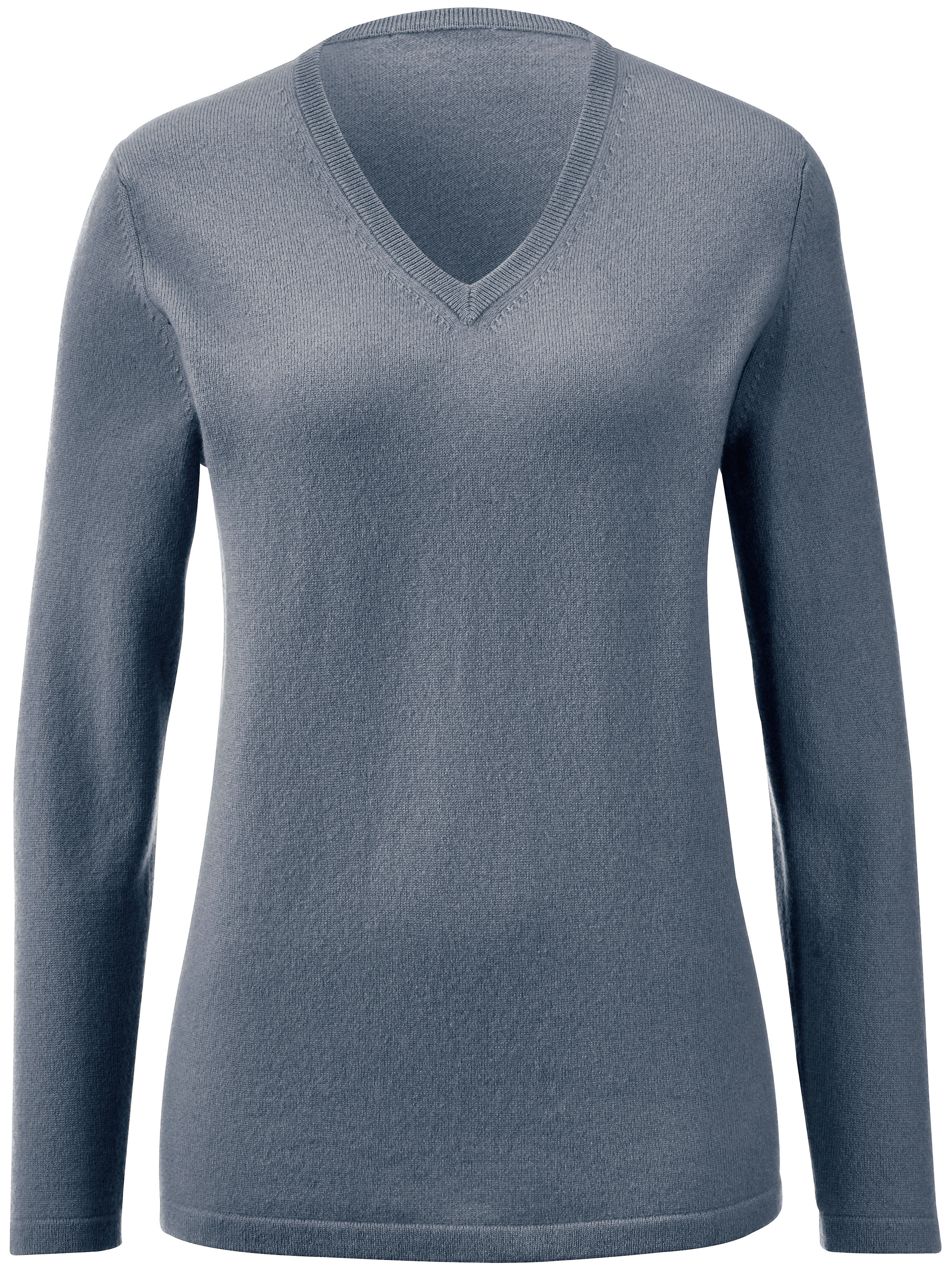 Image of V neck jumper in 100% cashmere cashmere blue size: 12