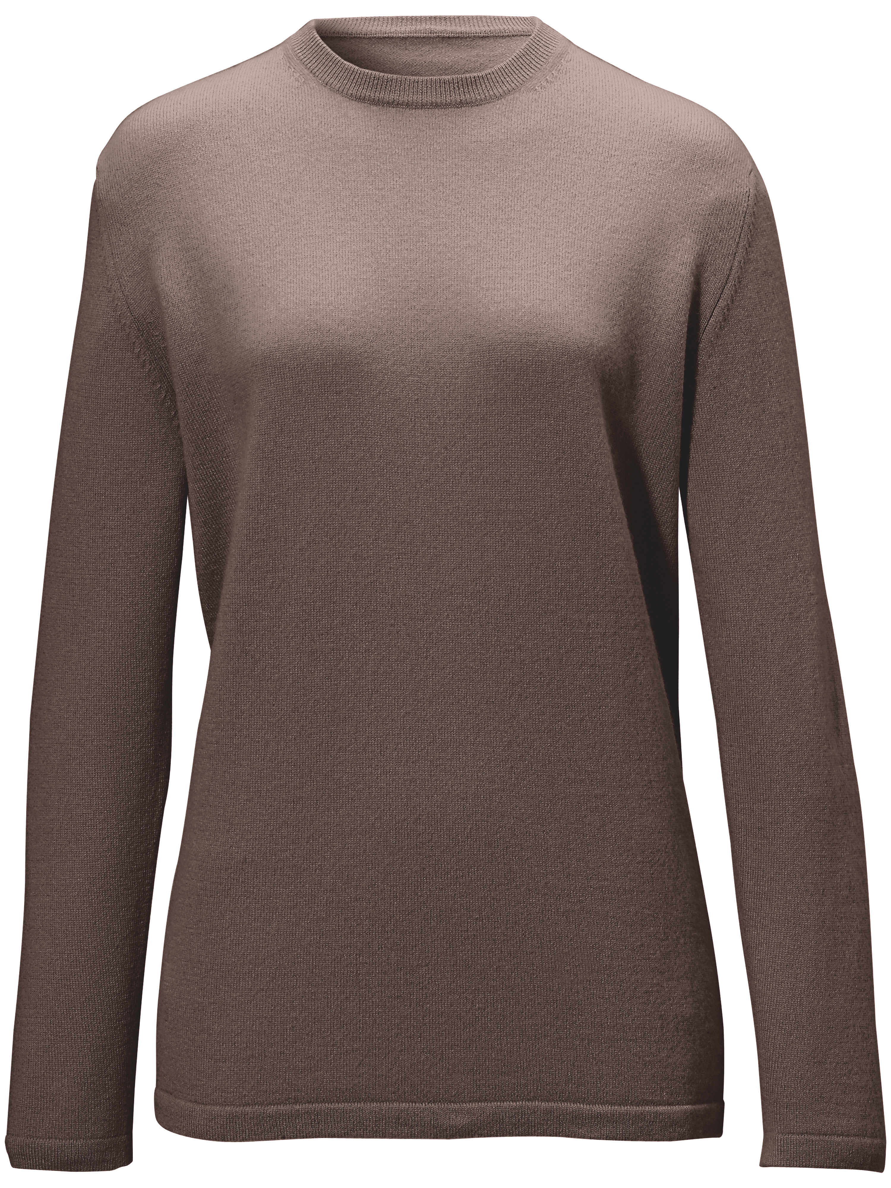 Image of Round neck jumper in pure cashmere cashmere brown