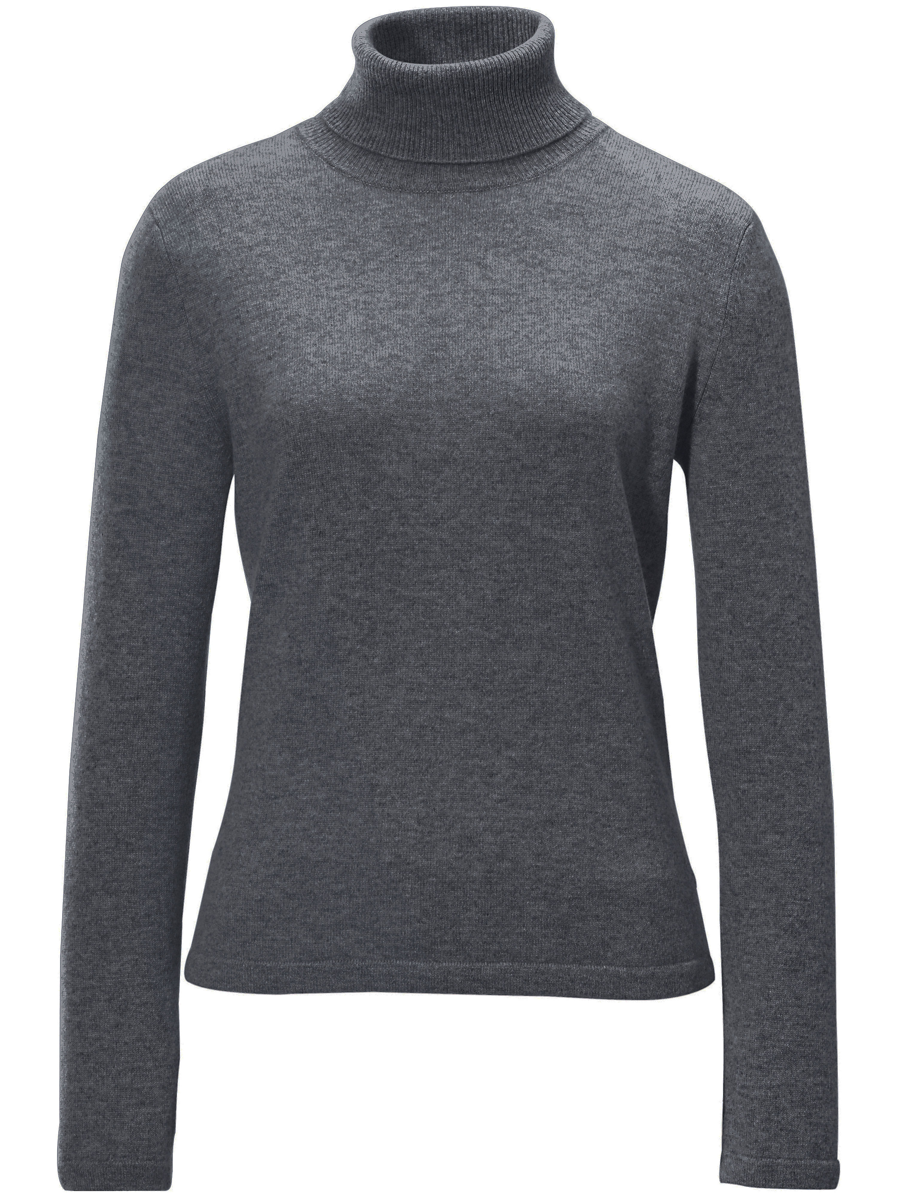Image of Polo neck jumper in 100% cashmere cashmere grey