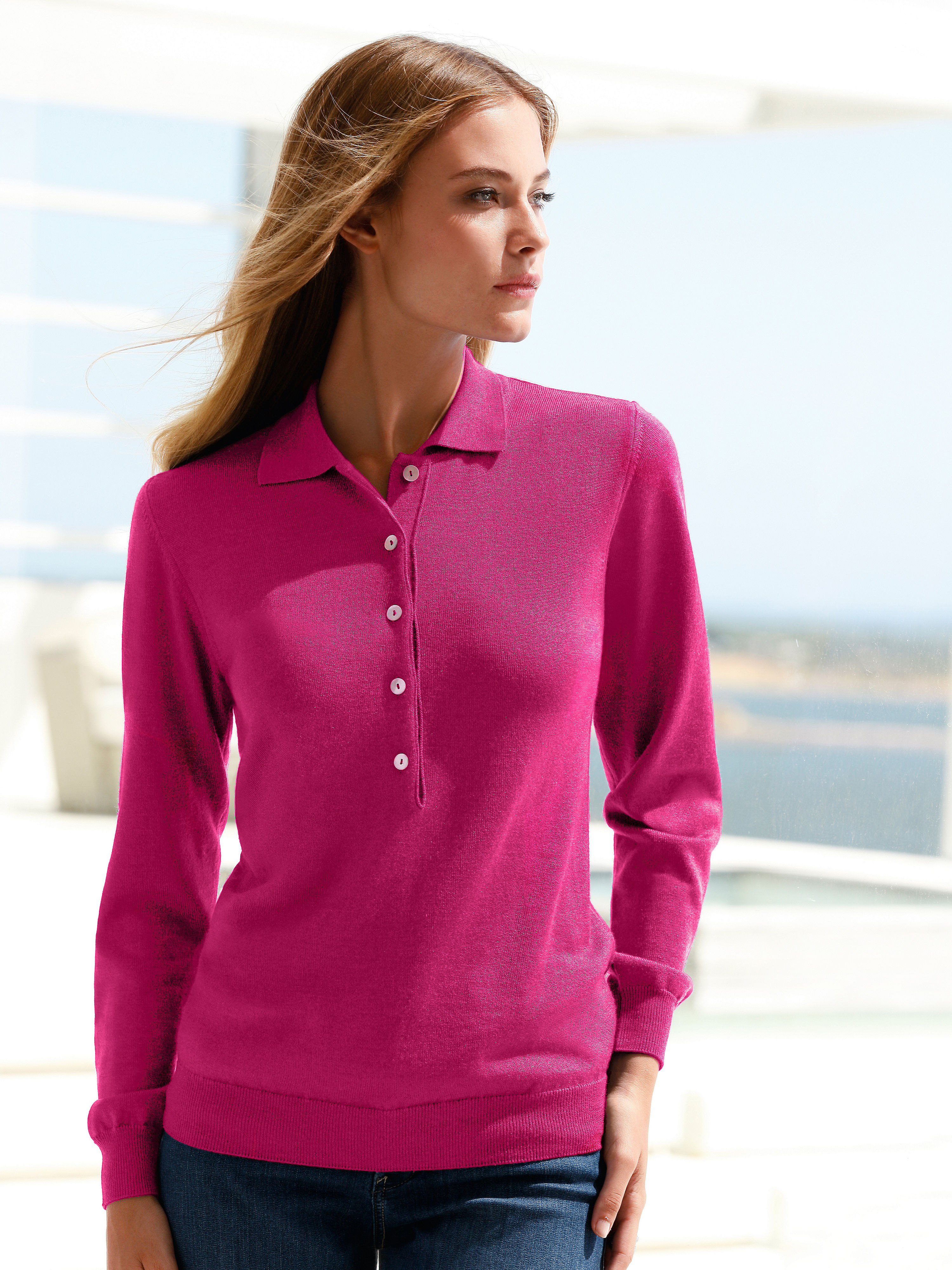 Image of Polo jumper Peter Hahn bright pink size: 12