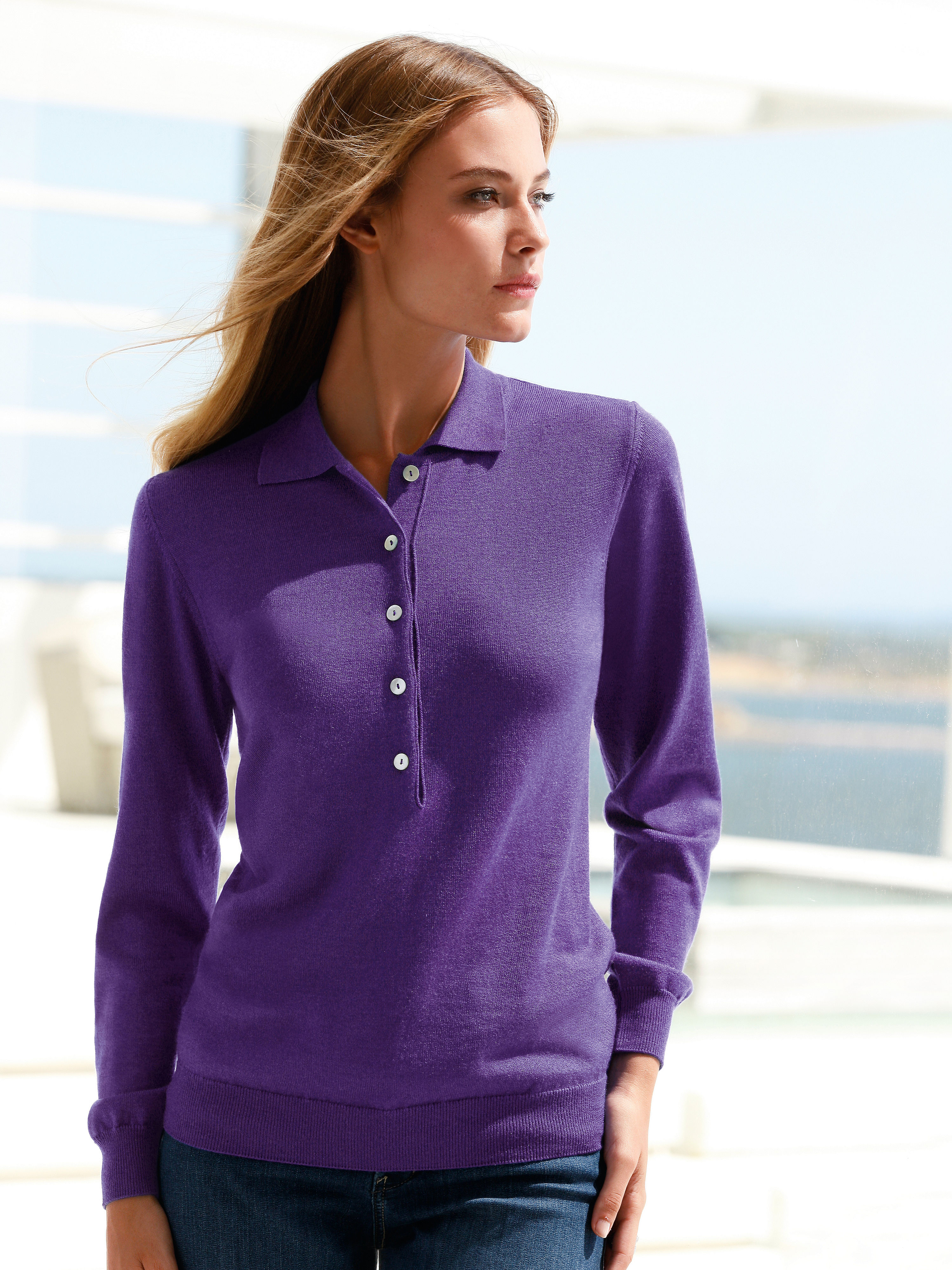 Image of Polo jumper Peter Hahn purple