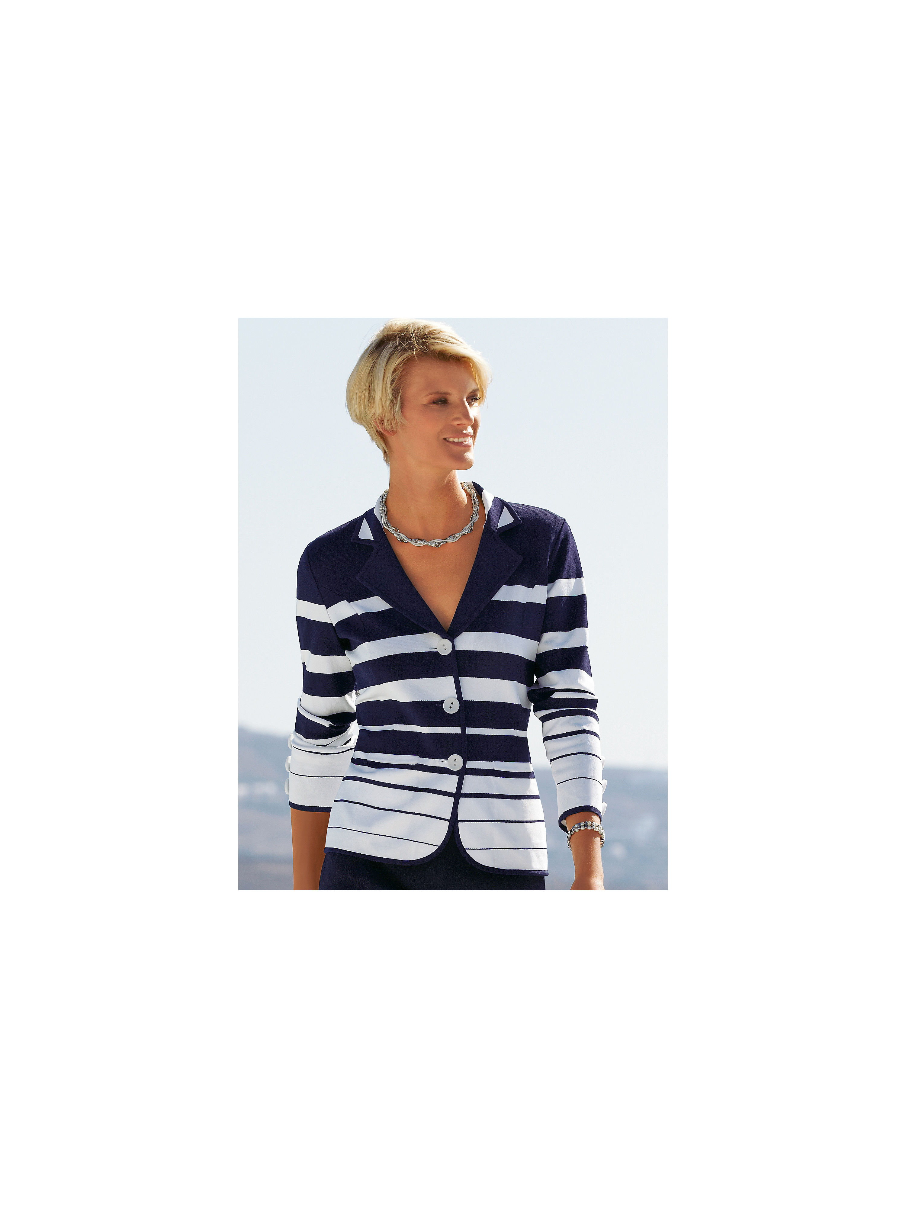 Image of Knitted blazer Peter Hahn blue size: 18