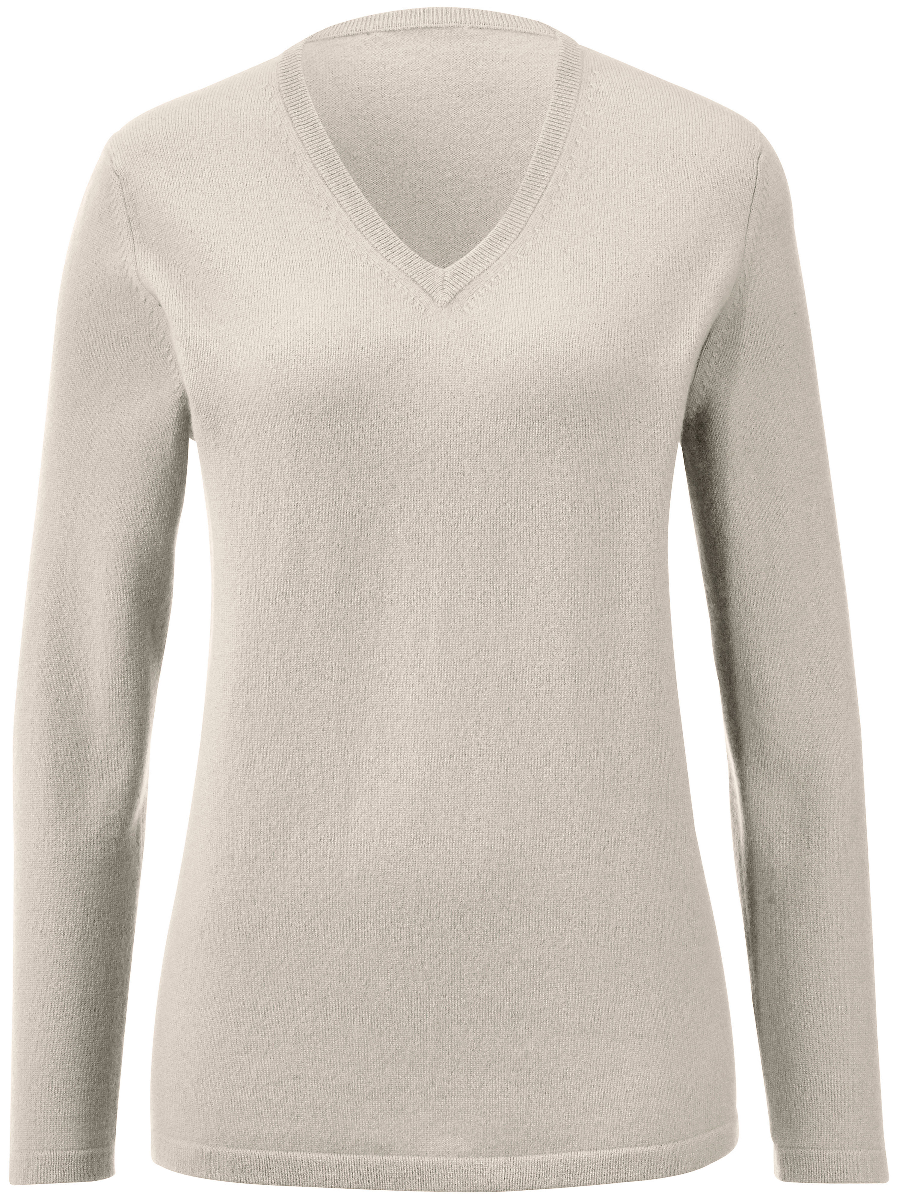Image of V neck jumper in 100% cashmere cashmere grey