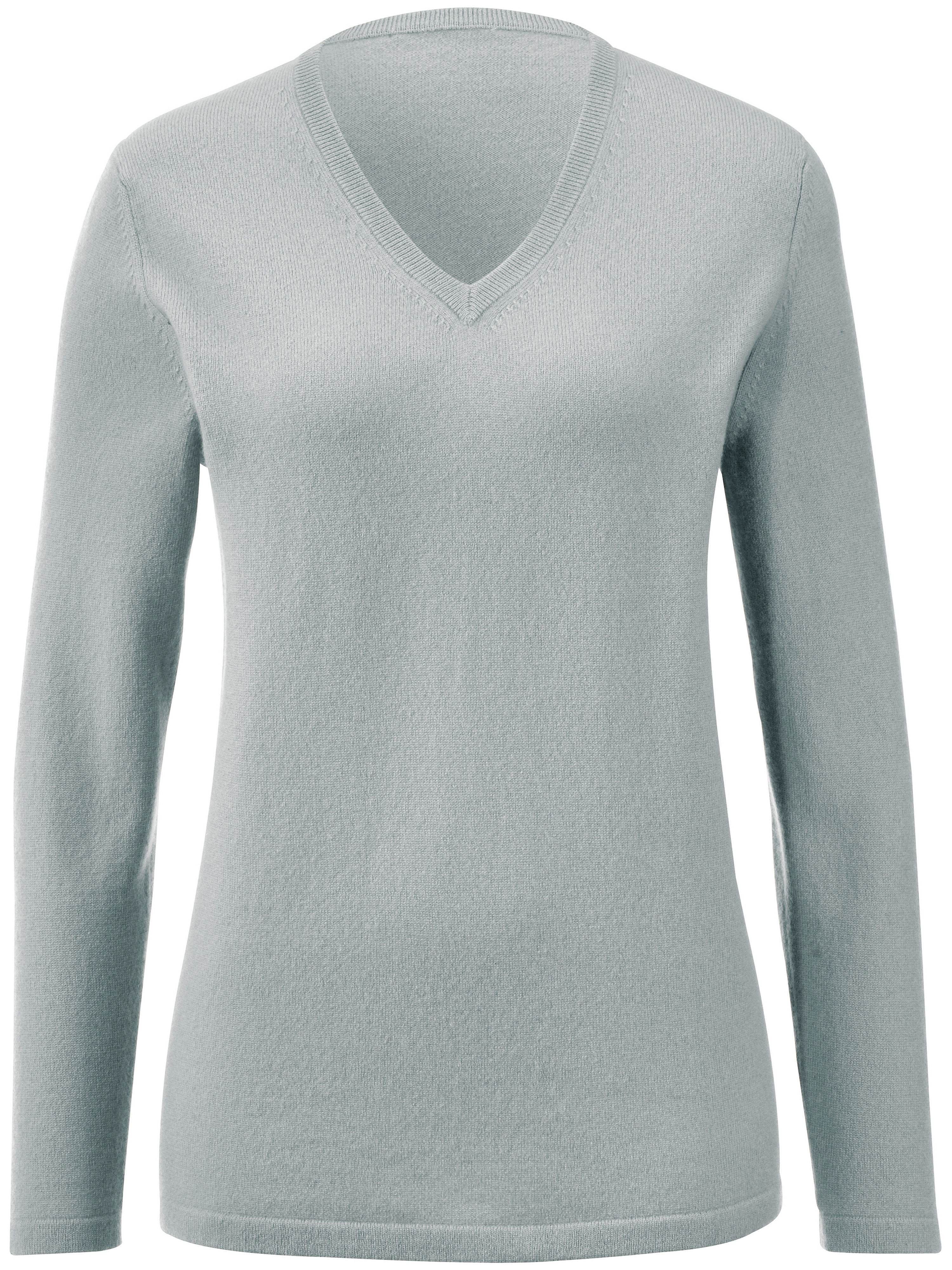 Image of V neck jumper in 100% cashmere cashmere green size: 26
