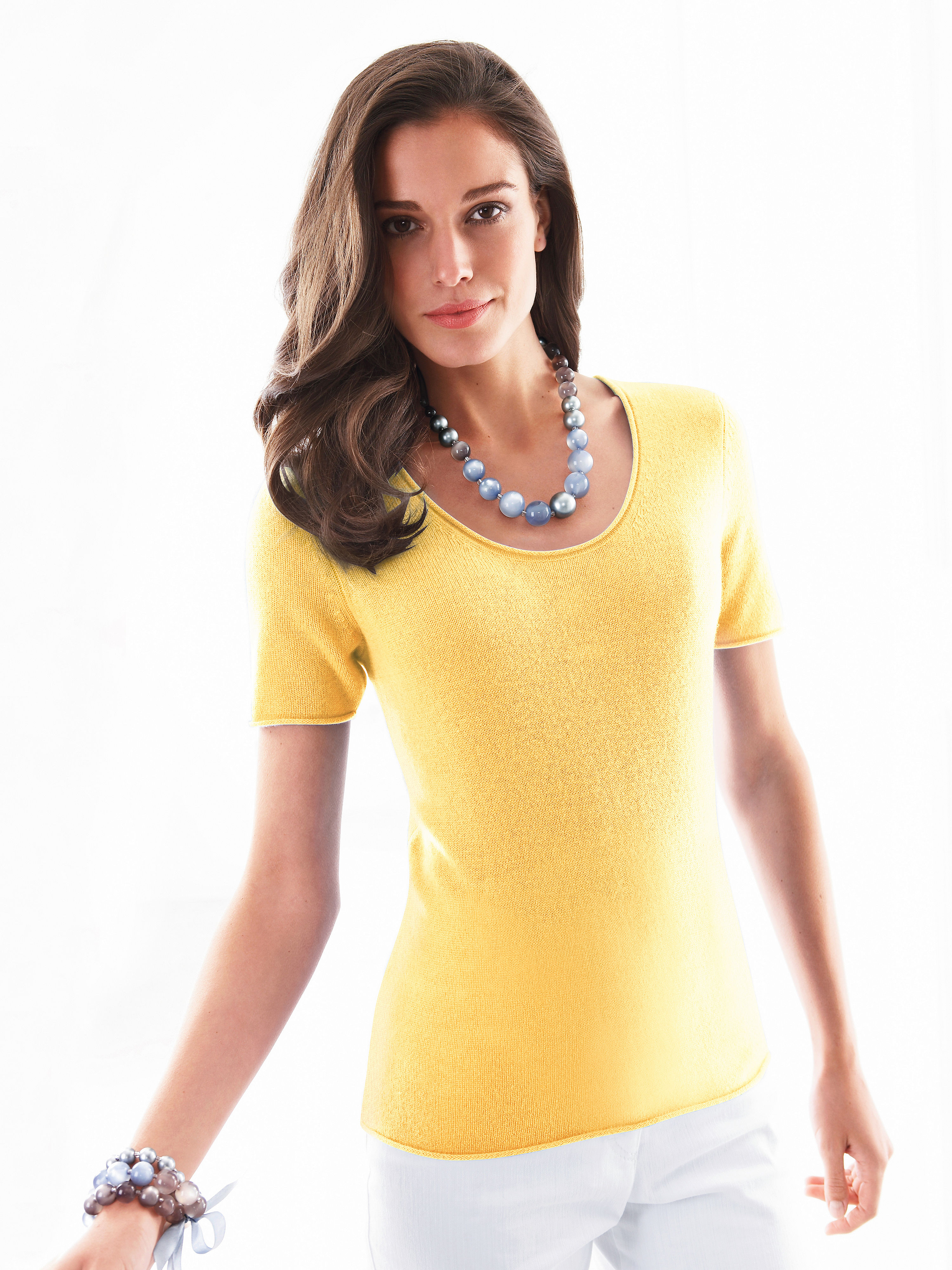 Image of Jumper in 100% cashmere cashmere yellow size: 18