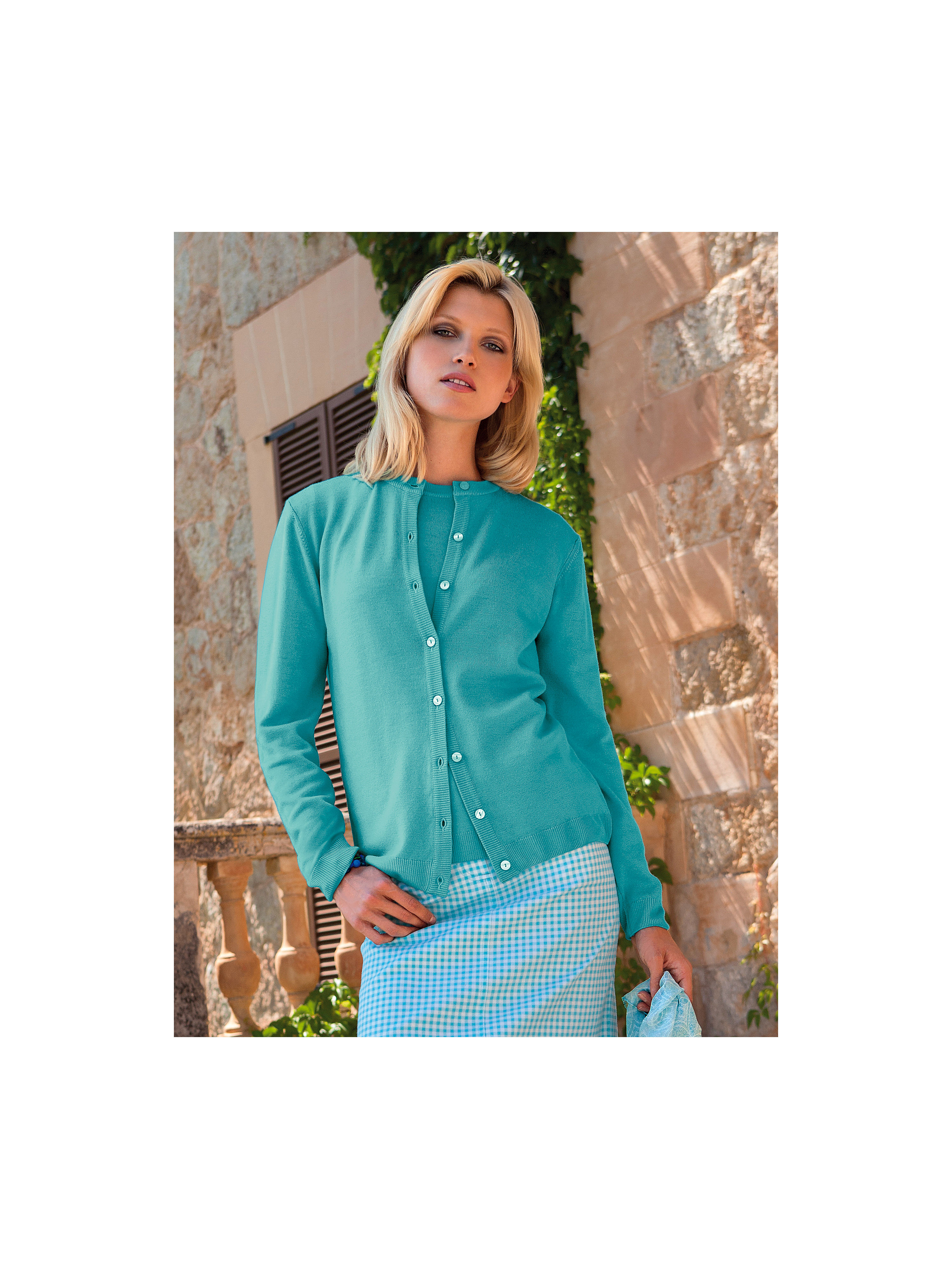 Image of Twinset in pure new wool Peter Hahn green