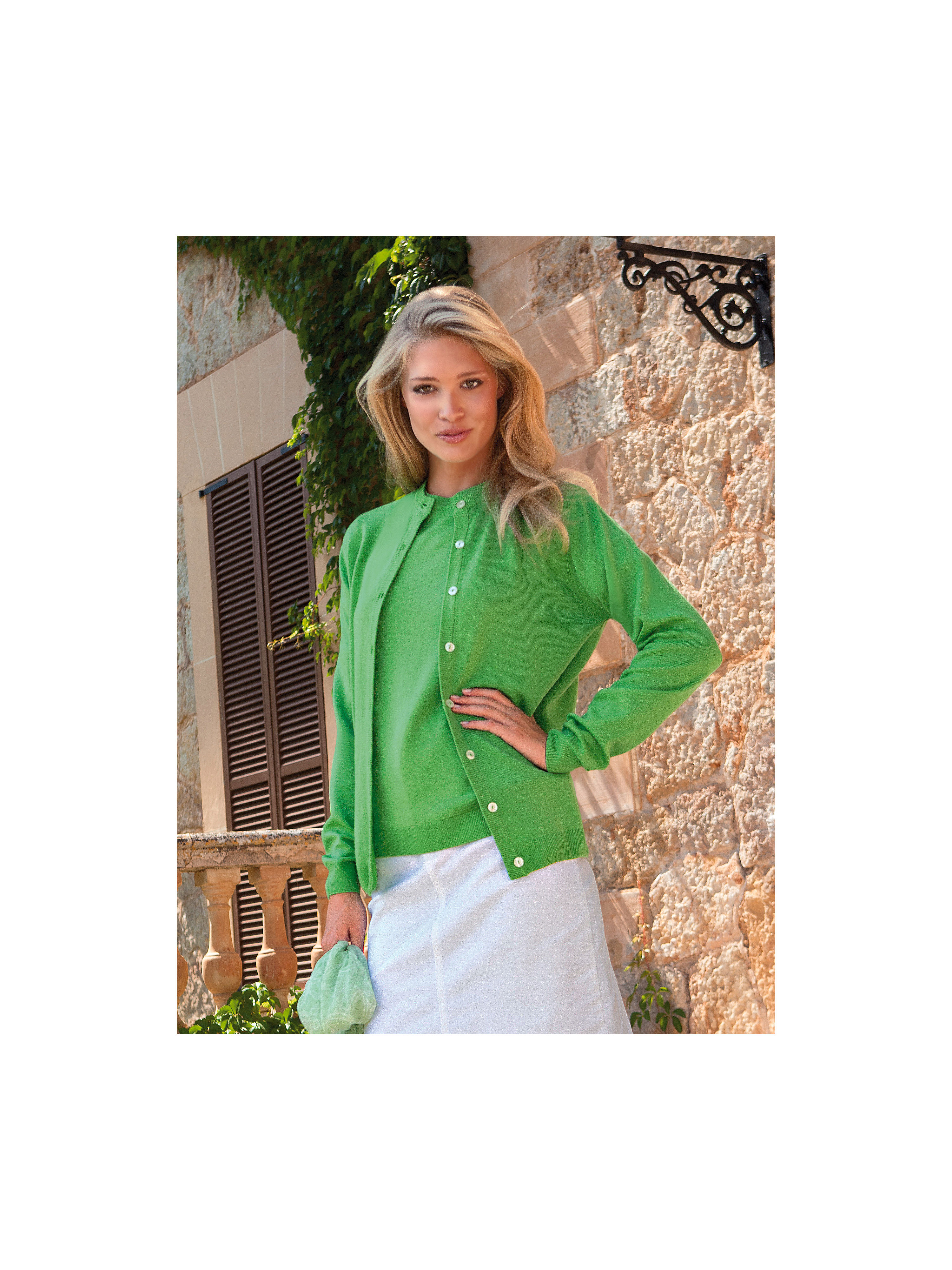 Image of Twinset in pure new wool Peter Hahn green size: 26
