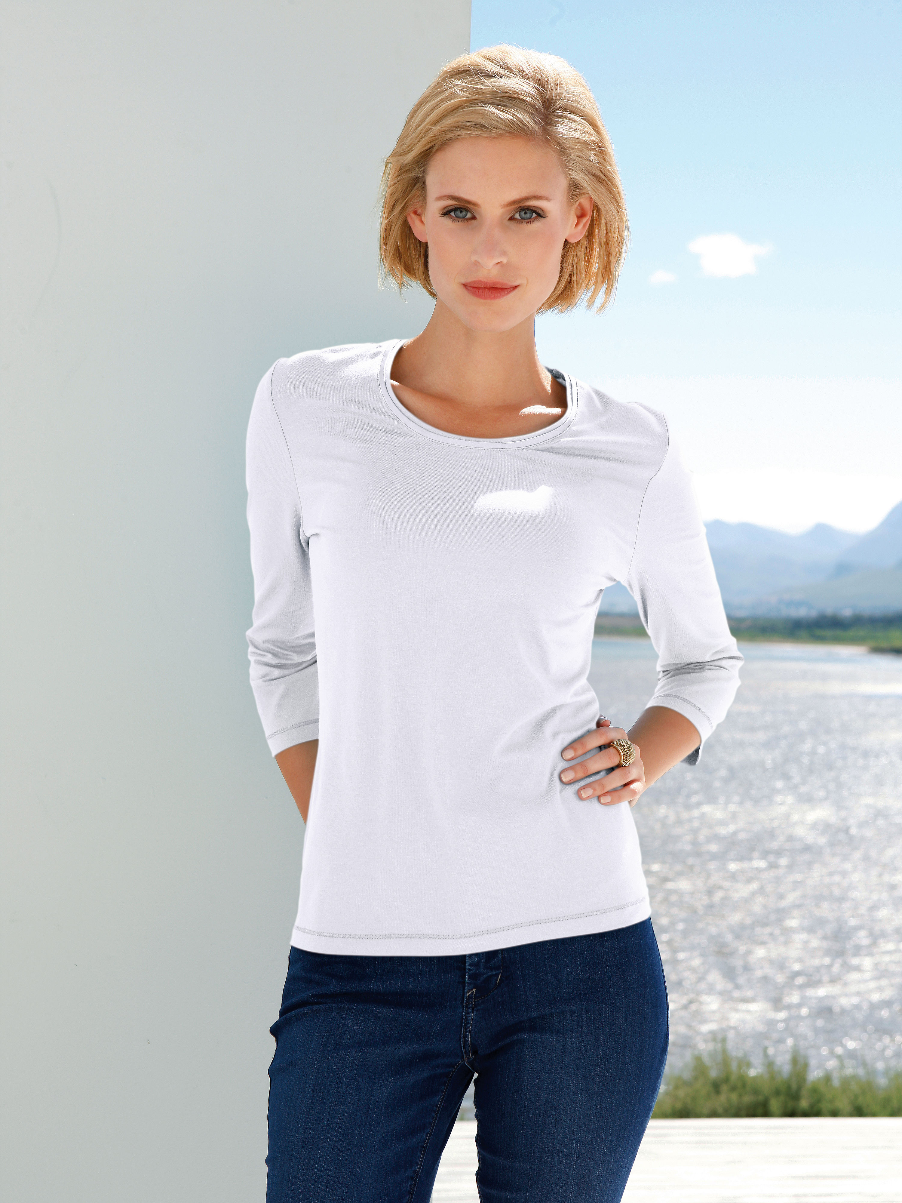 Image of Round neck top Peter Hahn white