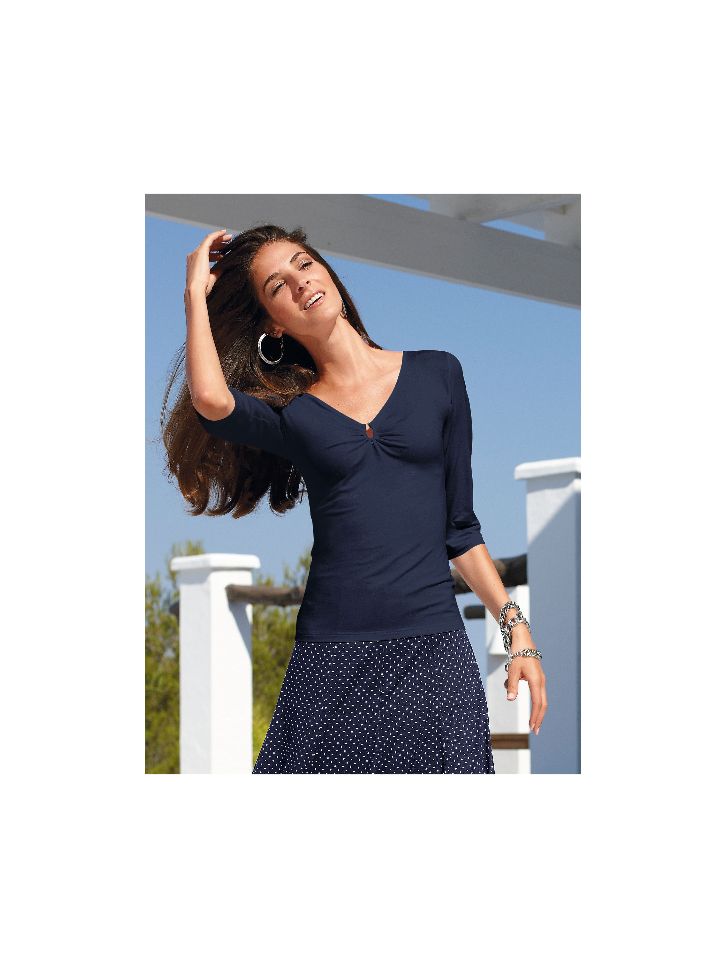 Image of V neck top Peter Hahn blue size: 26