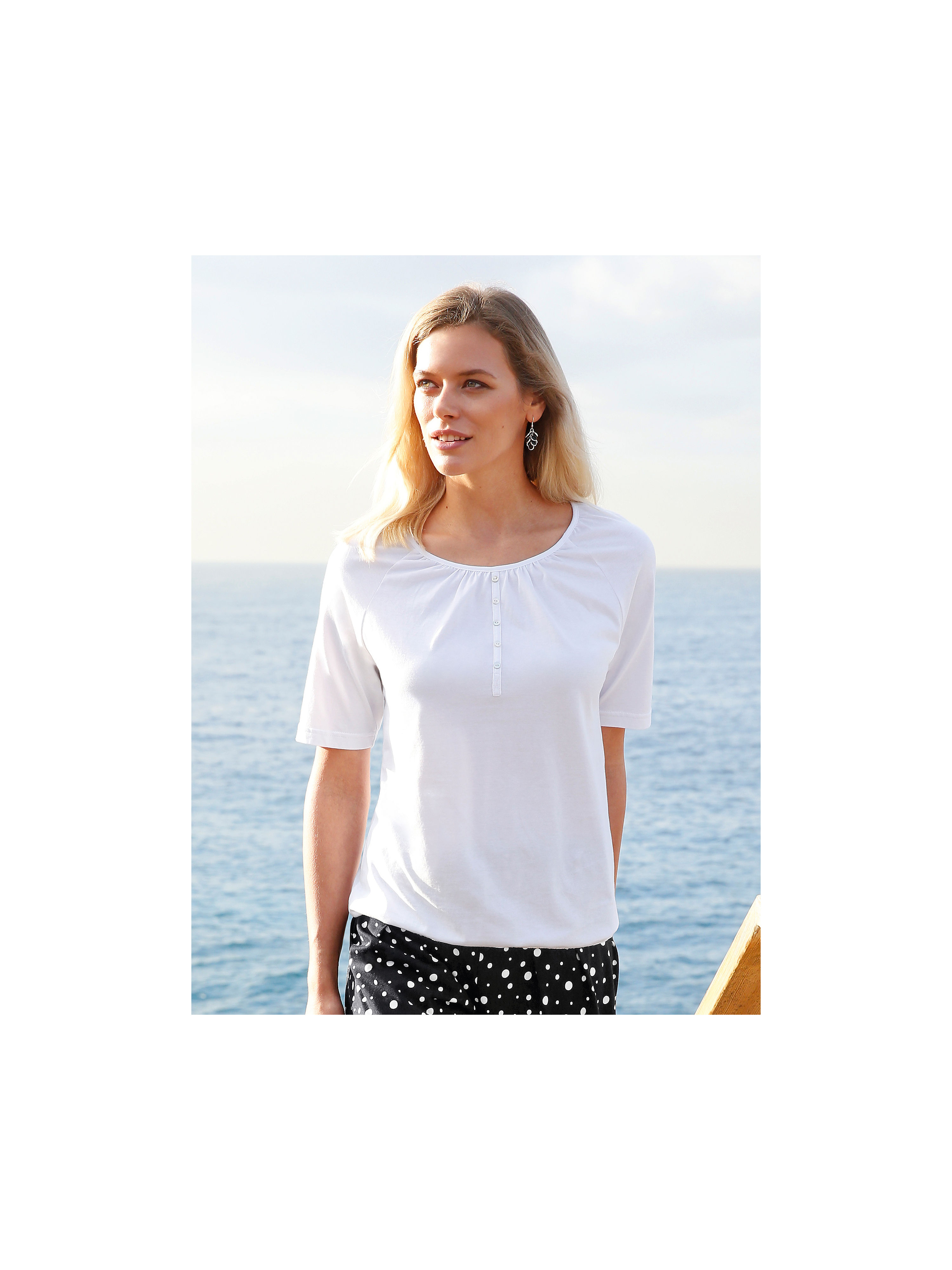 Image of Top Green Cotton white