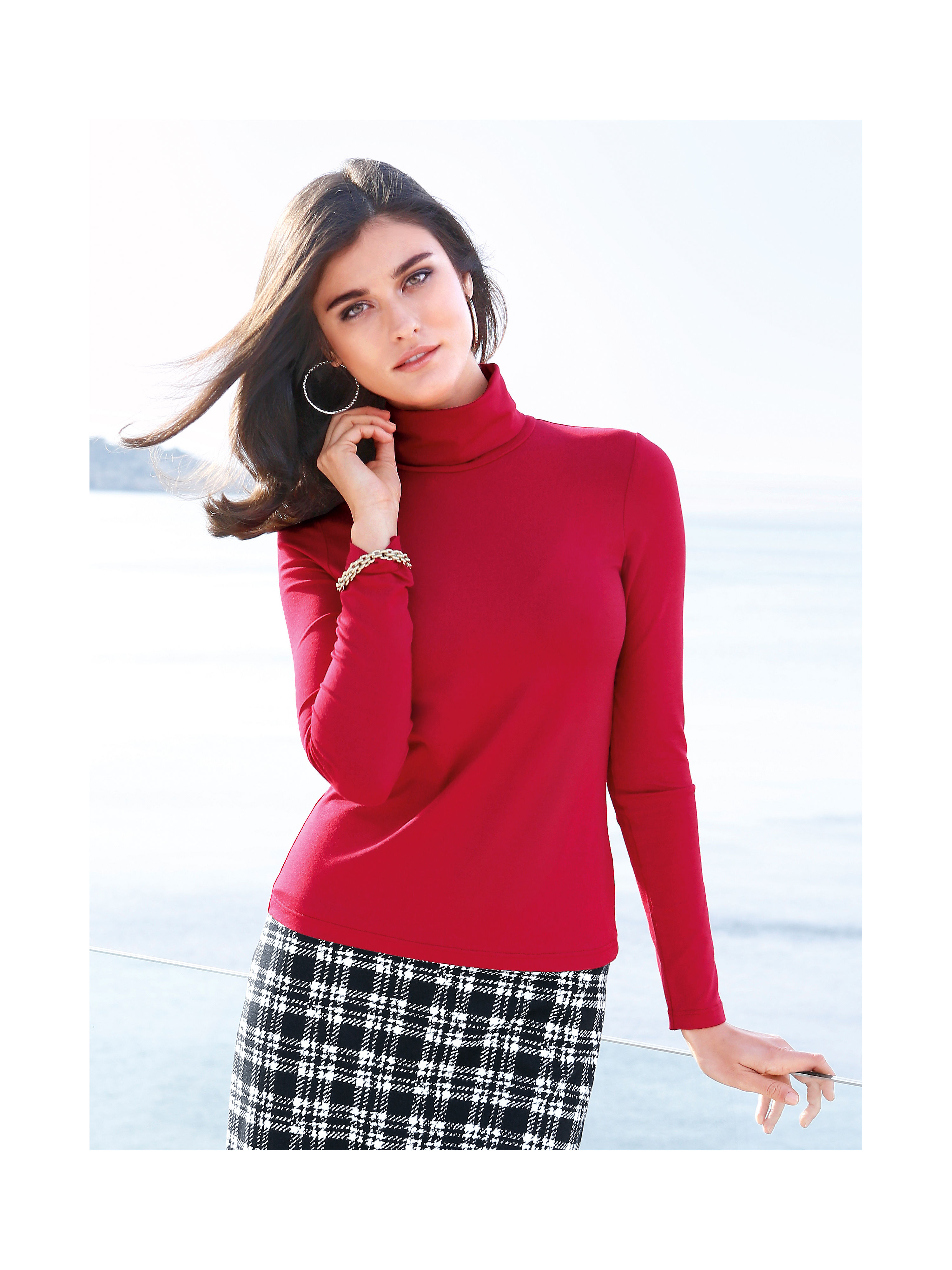 Image of Polo-neck top Peter Hahn red