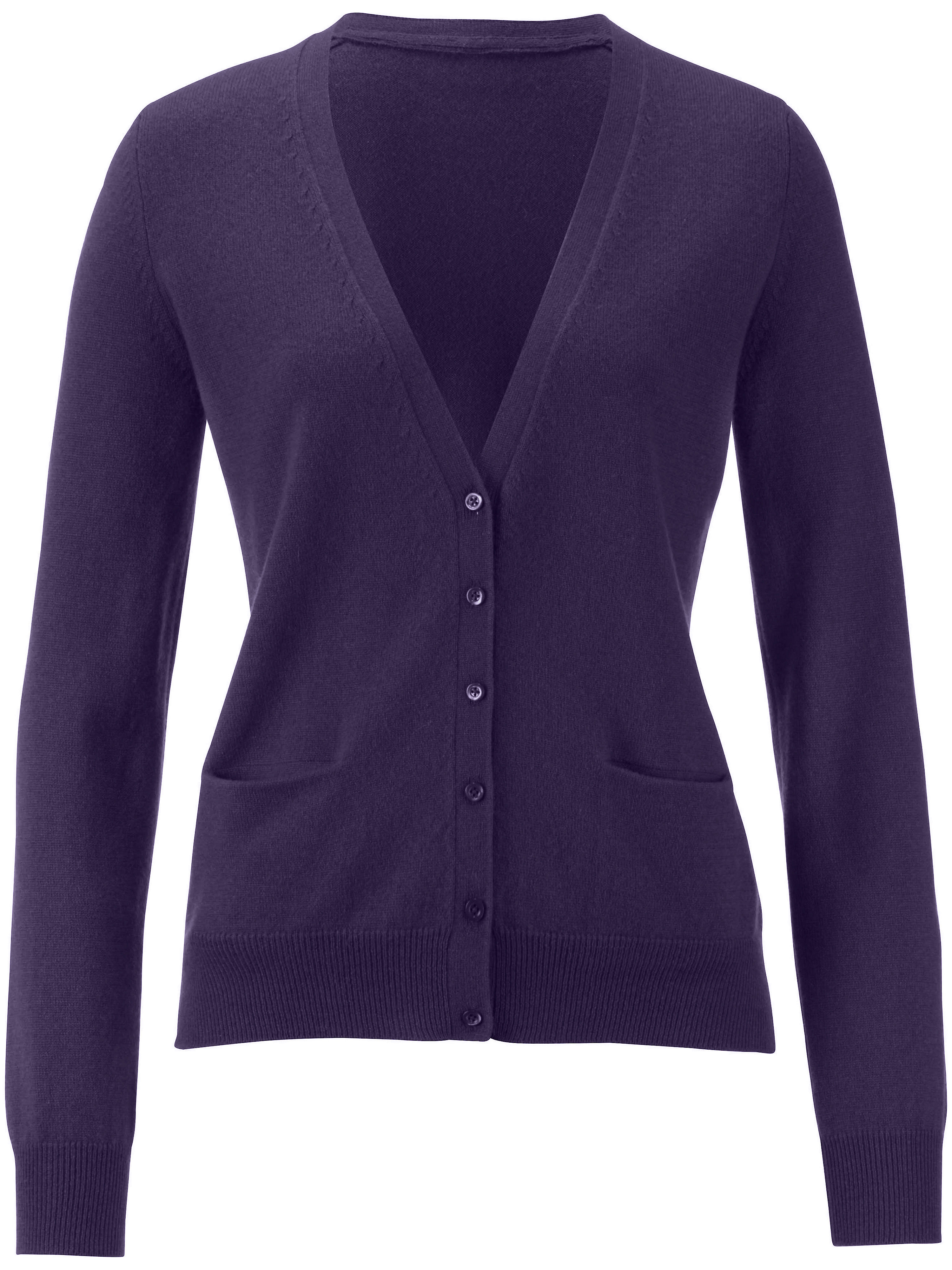 Image of Cardigan in 100% cashmere cashmere purple size: 22