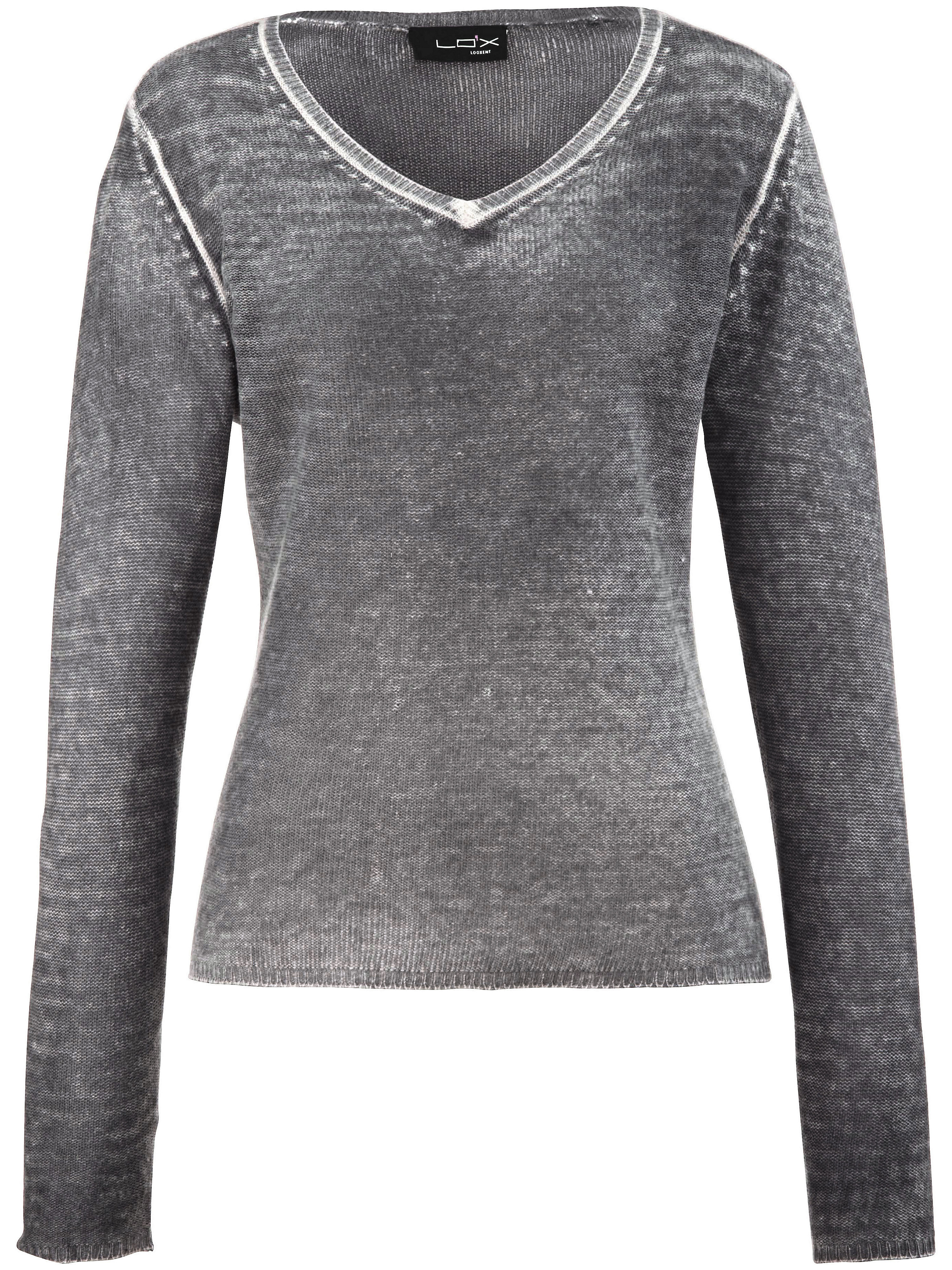 Image of V-neck jumper Looxent grey size: 22