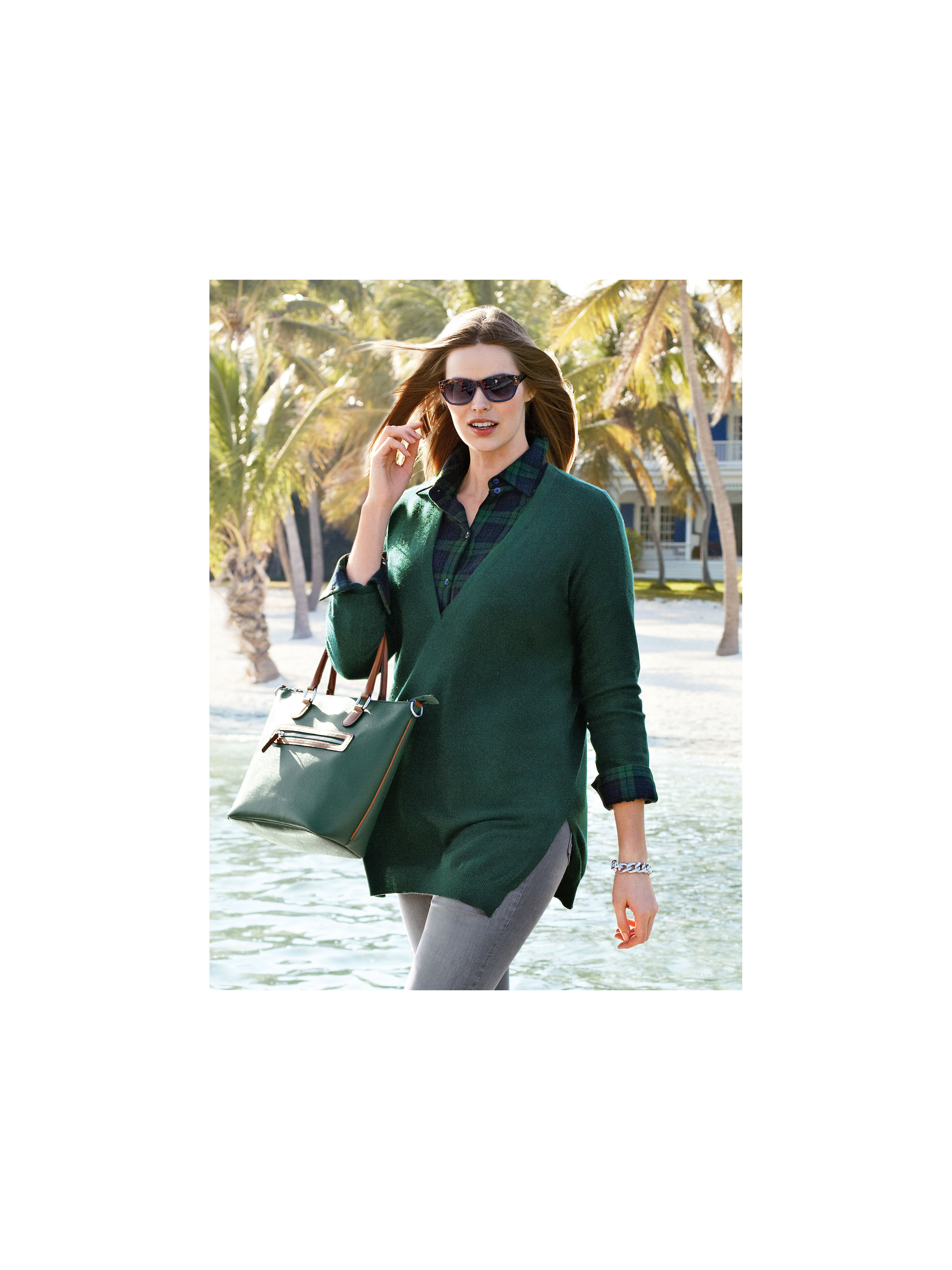 Image of V-neck jumper made from 100% cashmere Anna Aura multicoloured