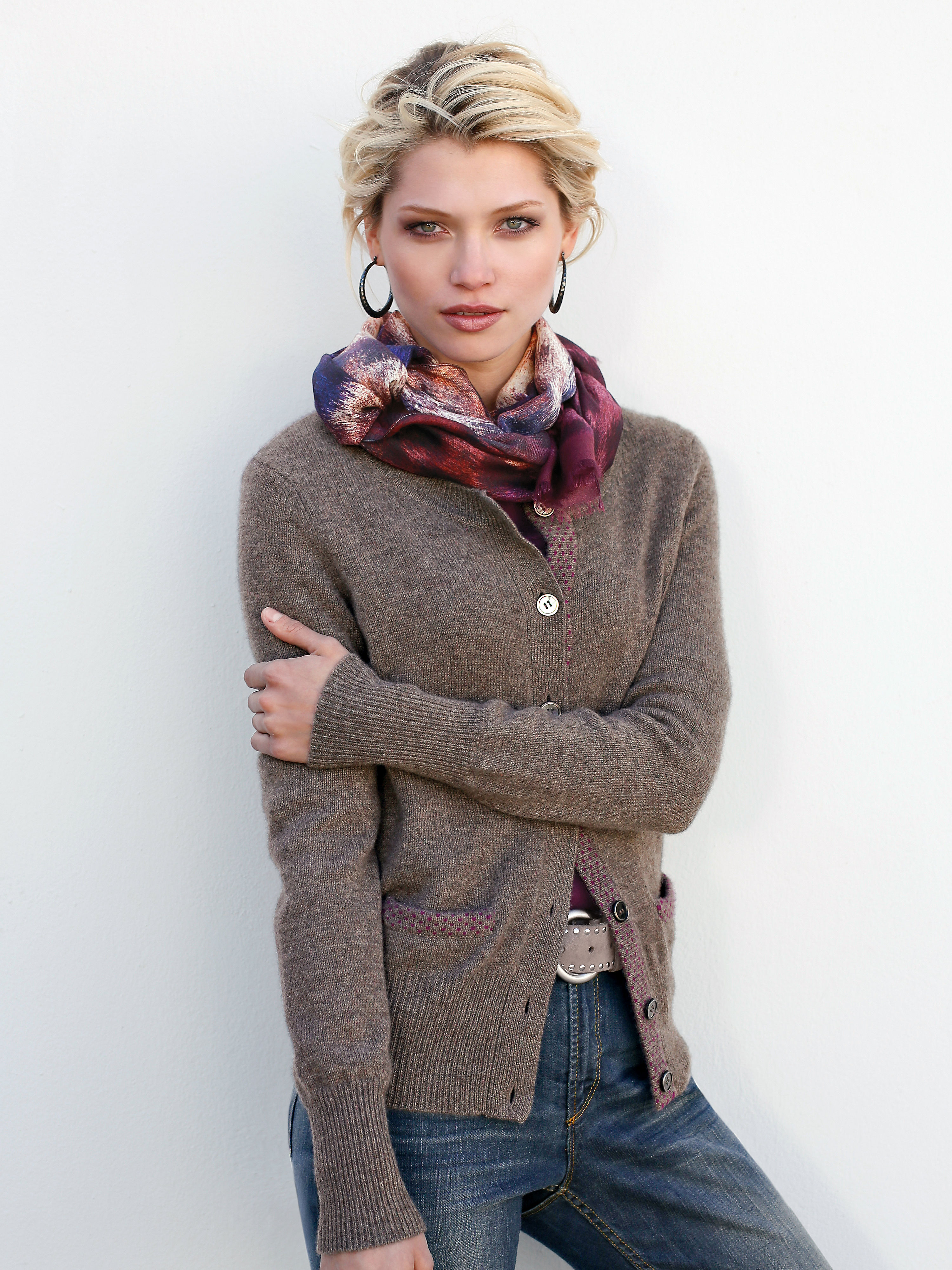 Image of Pure cashmere cardigan Uta Raasch brown