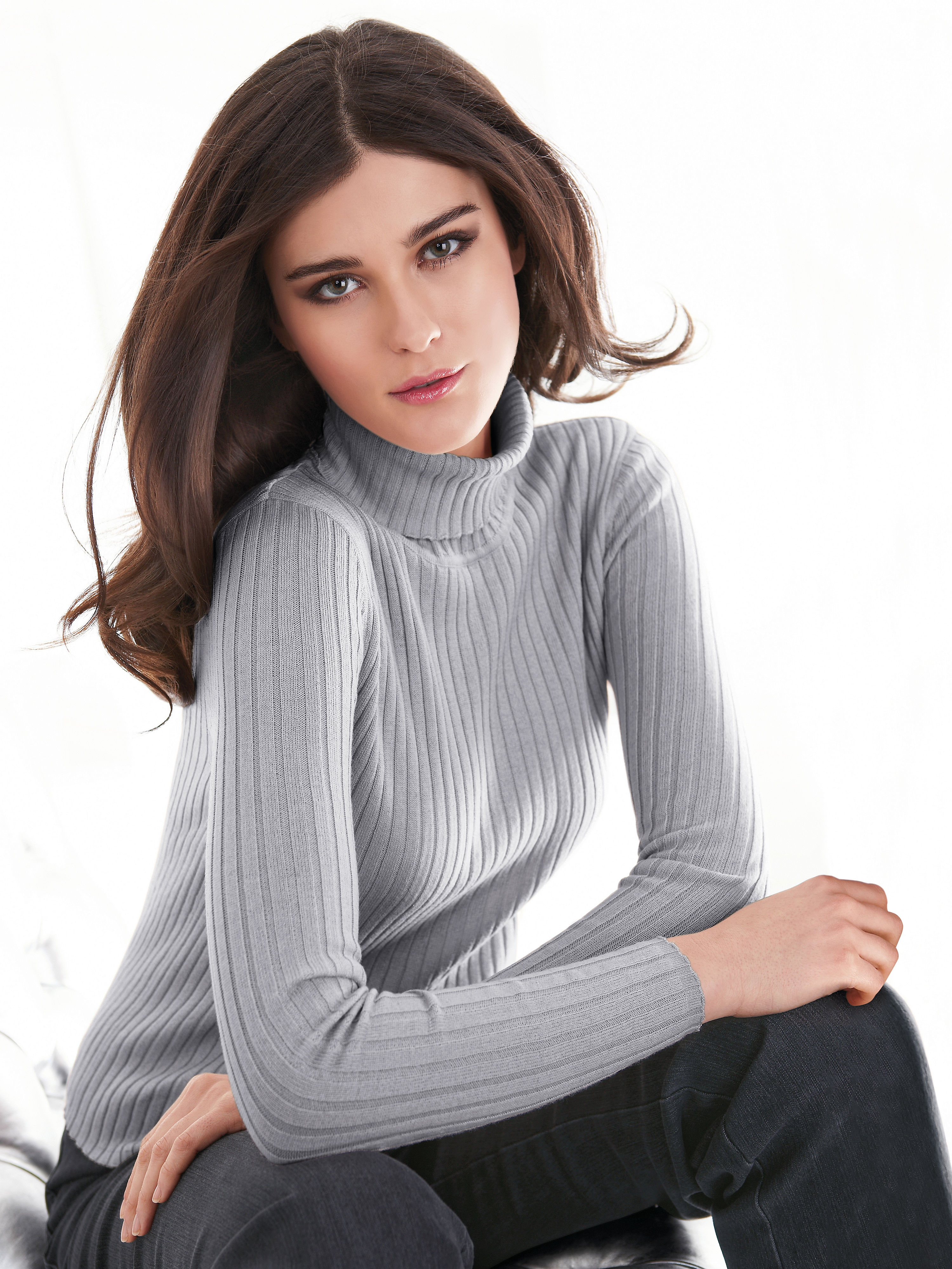Image of Polo neck jumper Peter Hahn grey size: 14