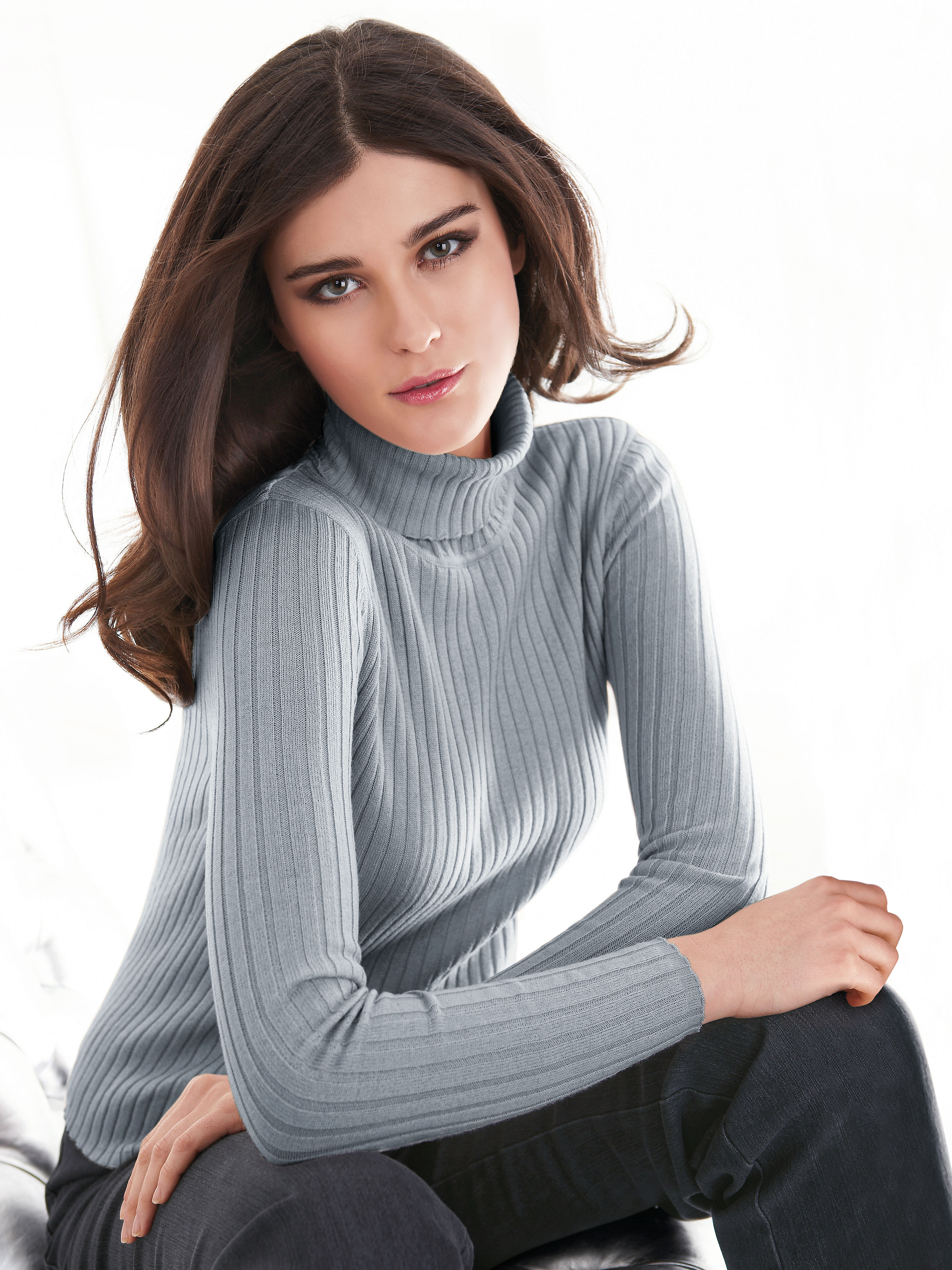 Image of Polo neck jumper Peter Hahn blue size: 12