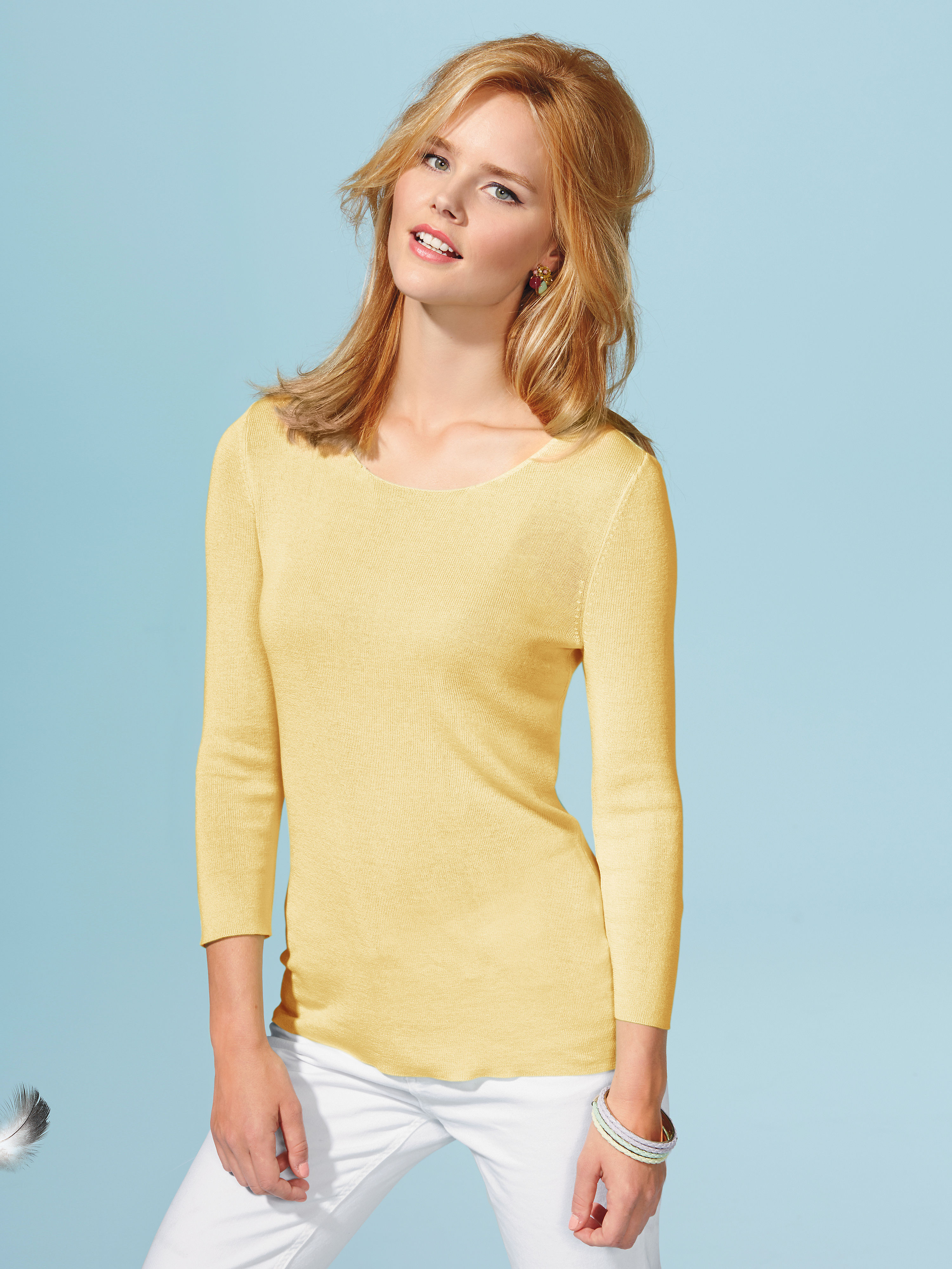 Image of Round neck jumper Peter Hahn yellow