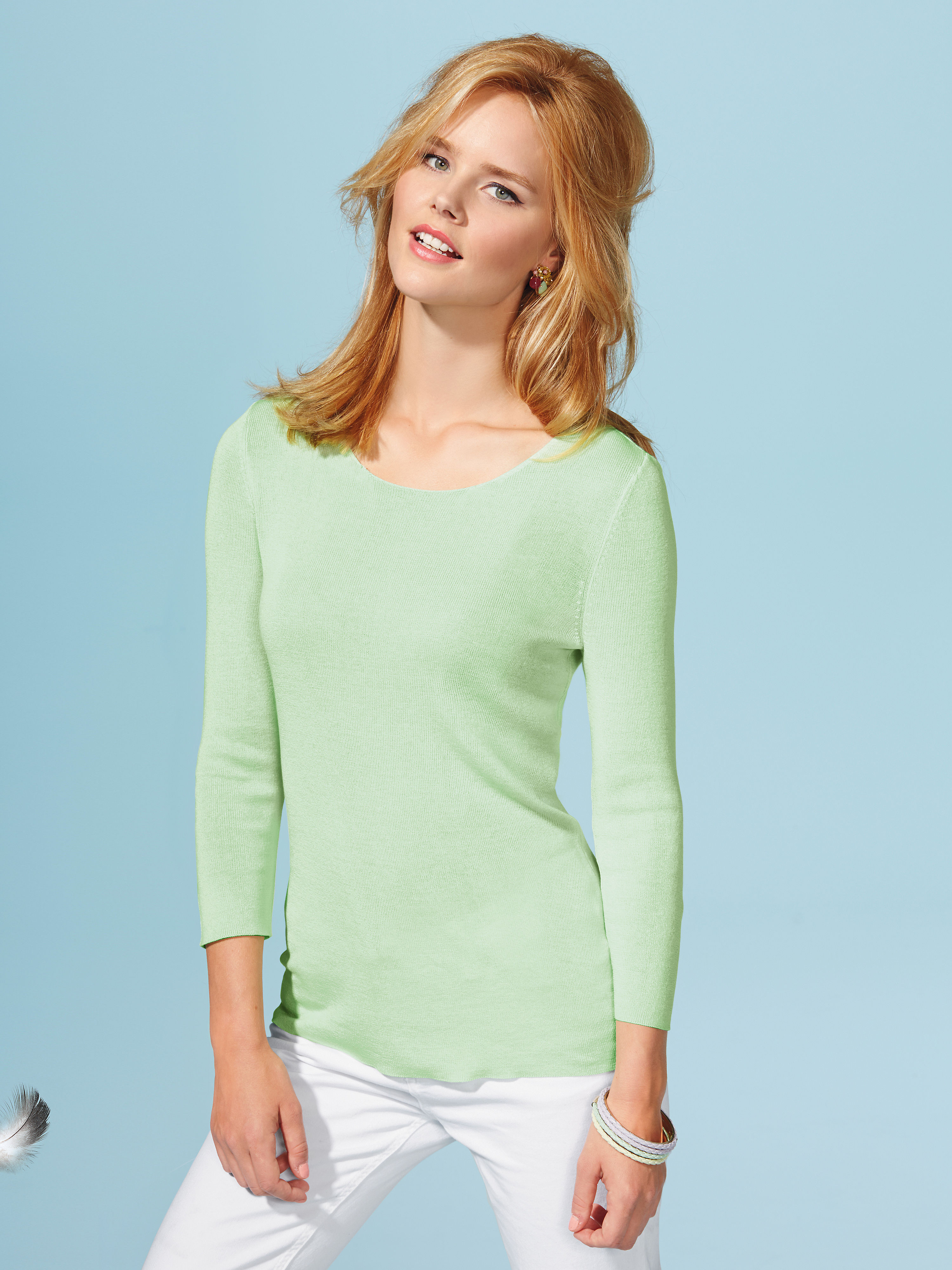 Image of Round neck jumper Peter Hahn green size: 14